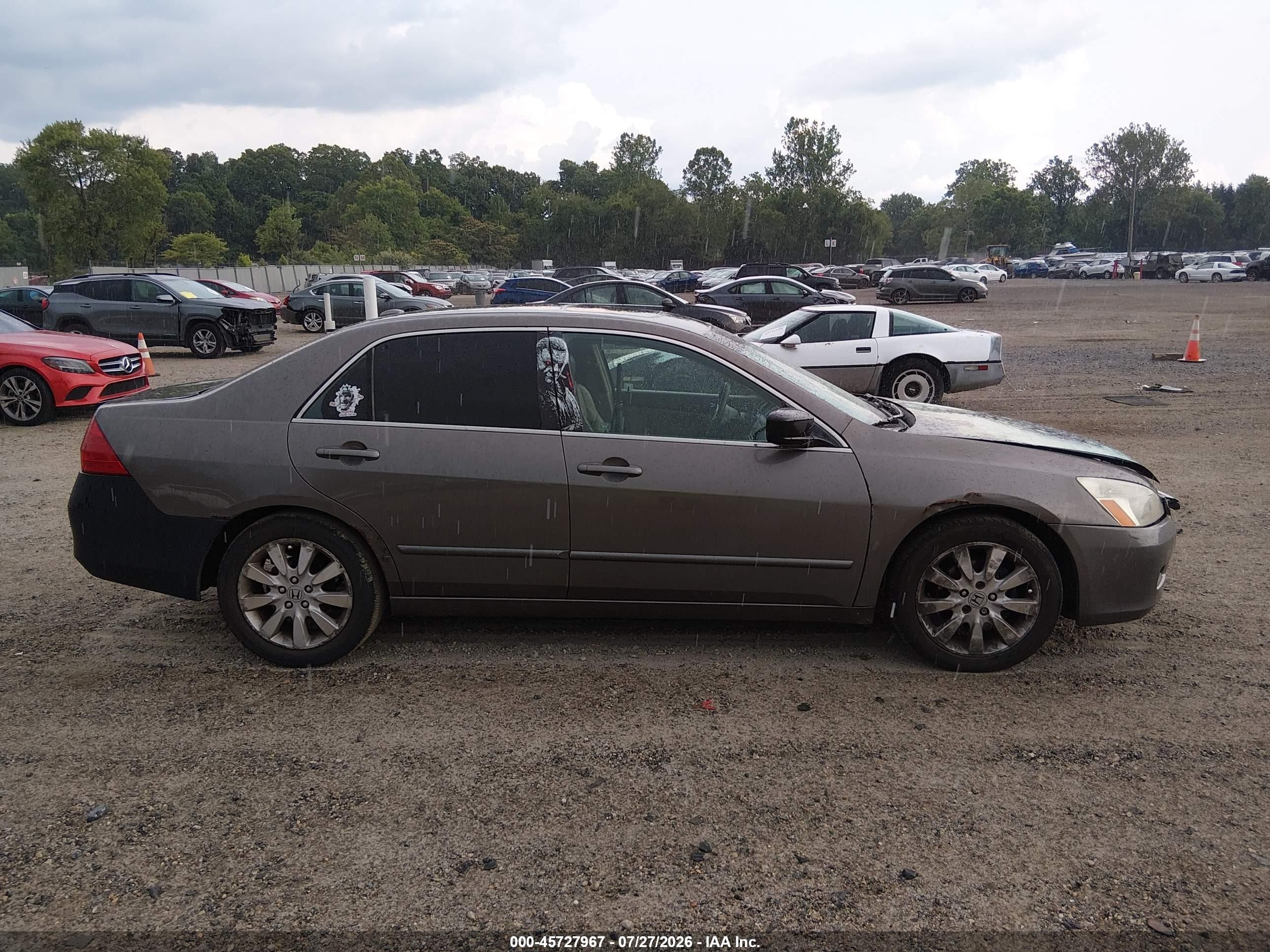 2007 Honda Accord 3.0 Ex Gray vin: 1HGCM66577A039844
