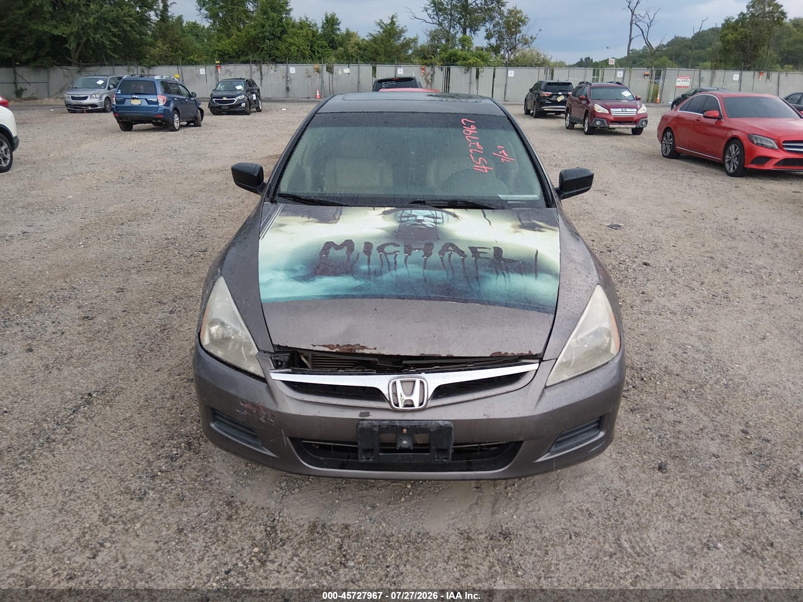 2007 Honda Accord 3.0 Ex Gray vin: 1HGCM66577A039844