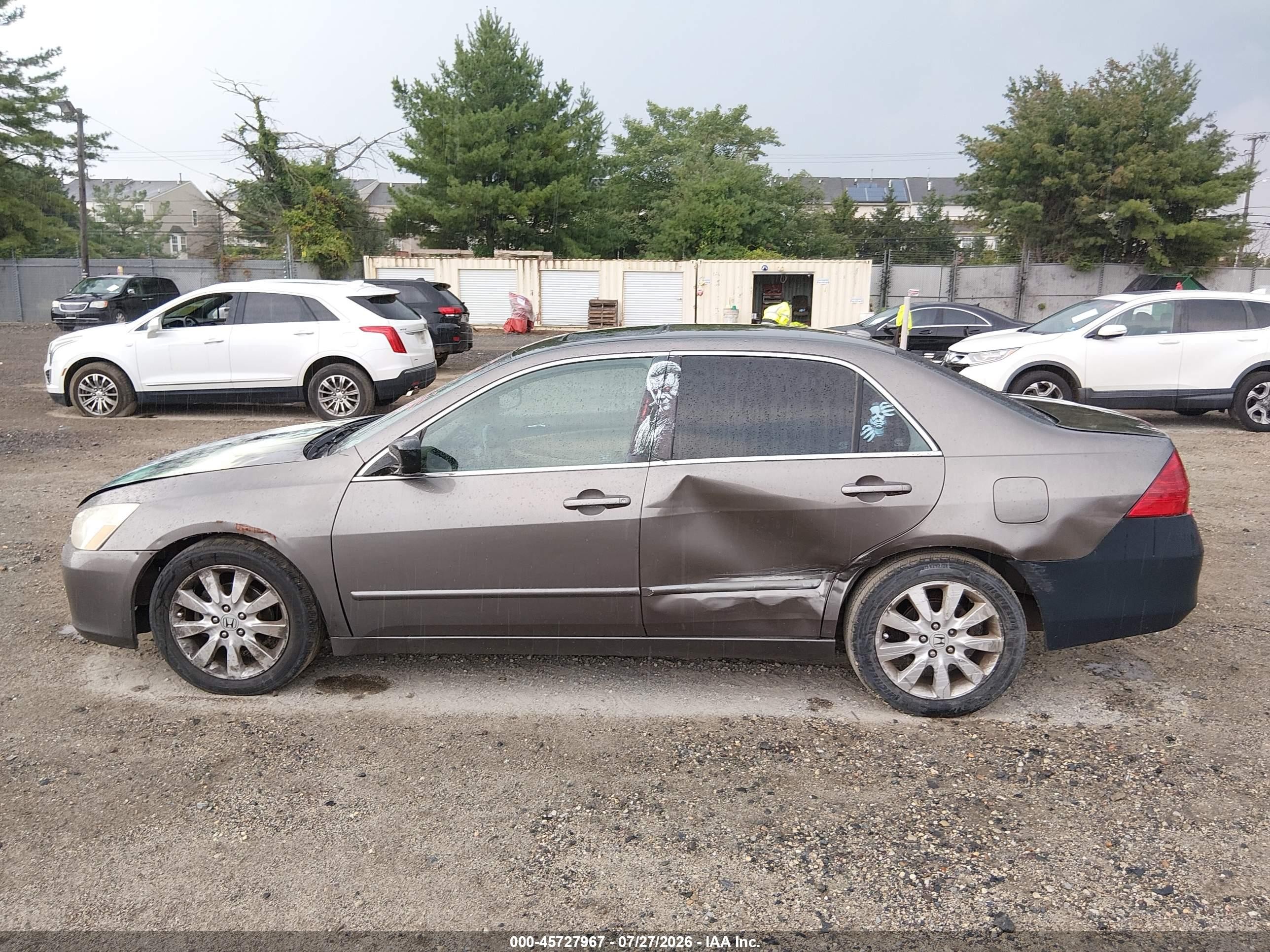 2007 Honda Accord 3.0 Ex Gray vin: 1HGCM66577A039844
