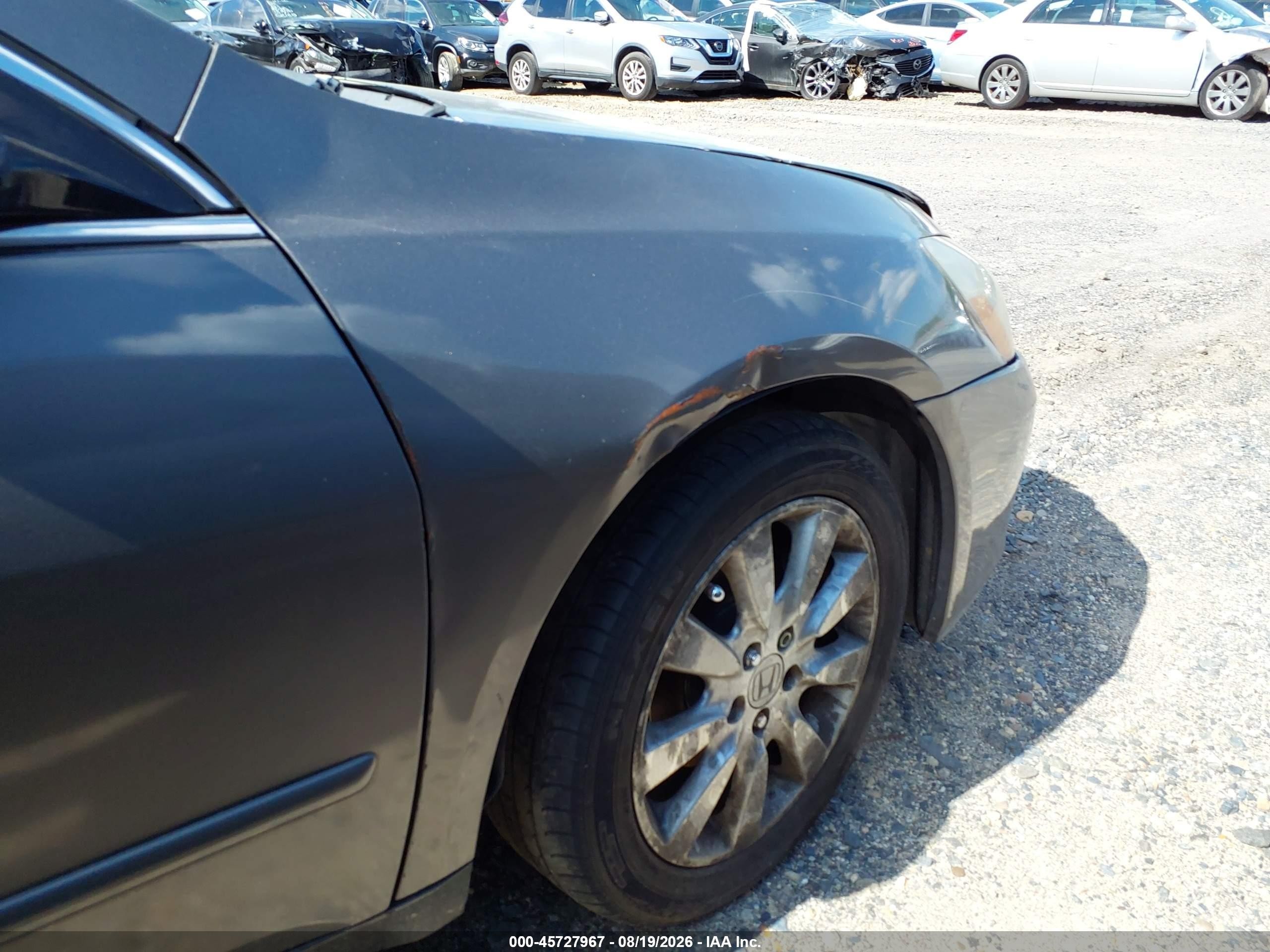 2007 Honda Accord 3.0 Ex Gray vin: 1HGCM66577A039844