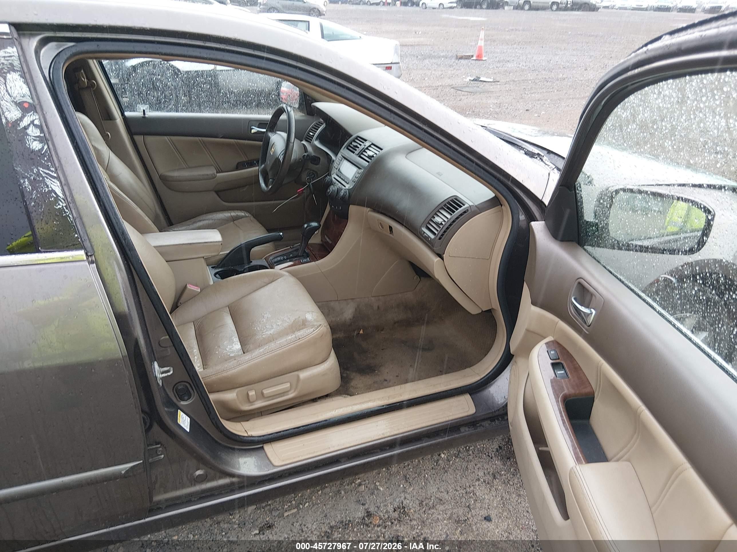 2007 Honda Accord 3.0 Ex Gray vin: 1HGCM66577A039844