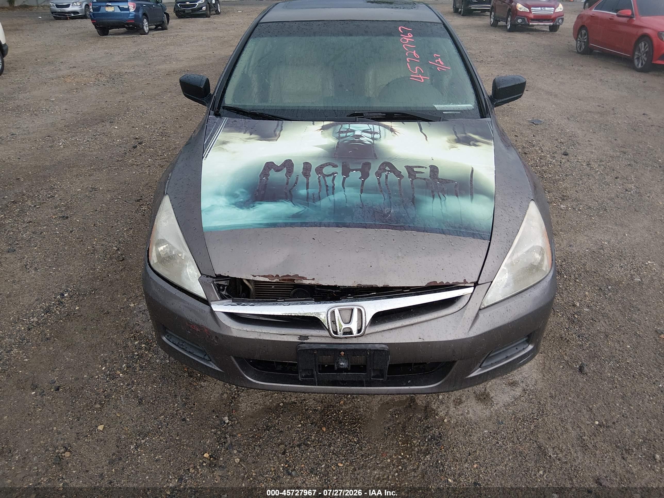 2007 Honda Accord 3.0 Ex Gray vin: 1HGCM66577A039844