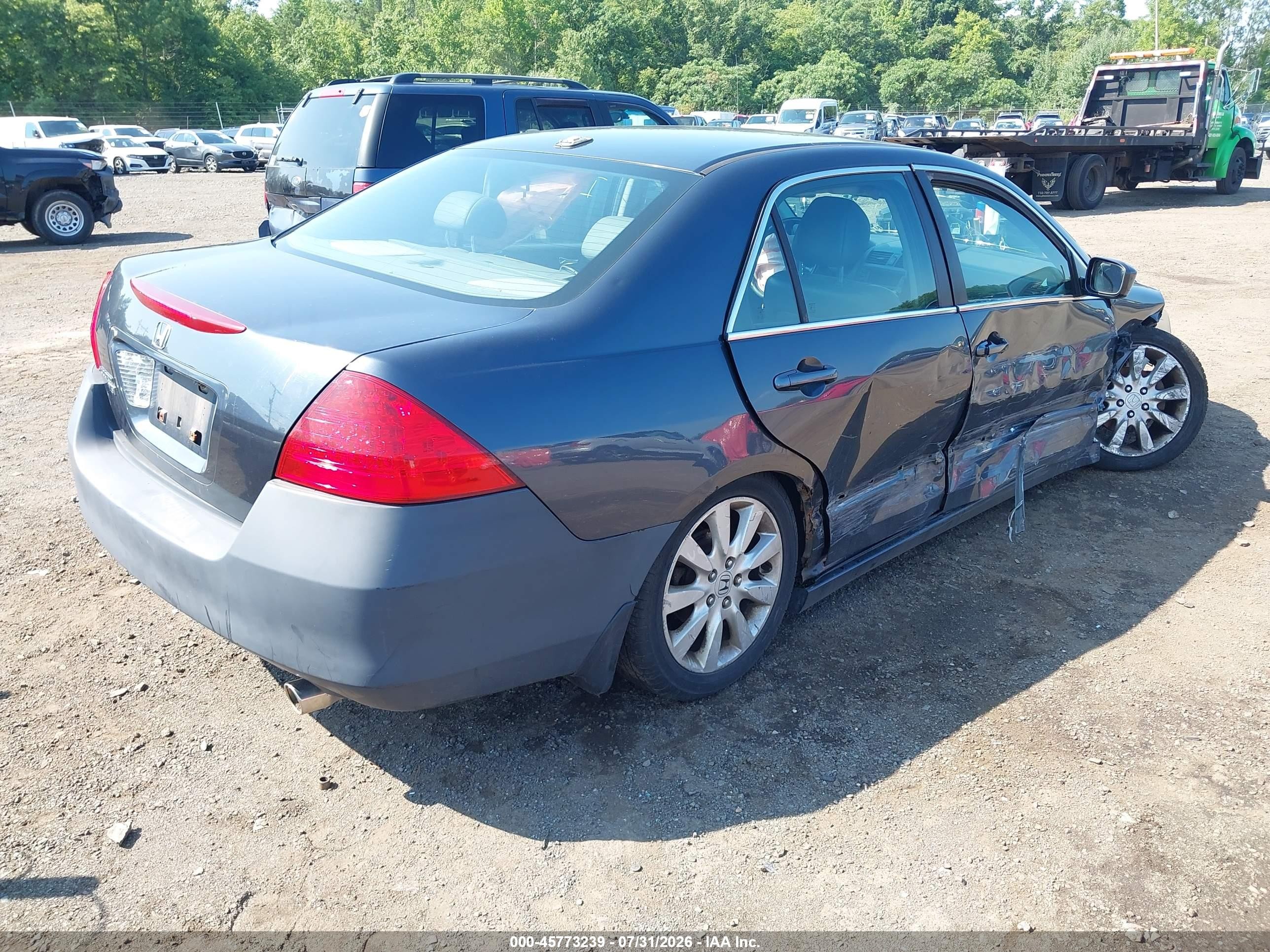 2007 Honda Accord 3.0 Ex Gray vin: 1HGCM66577A041786