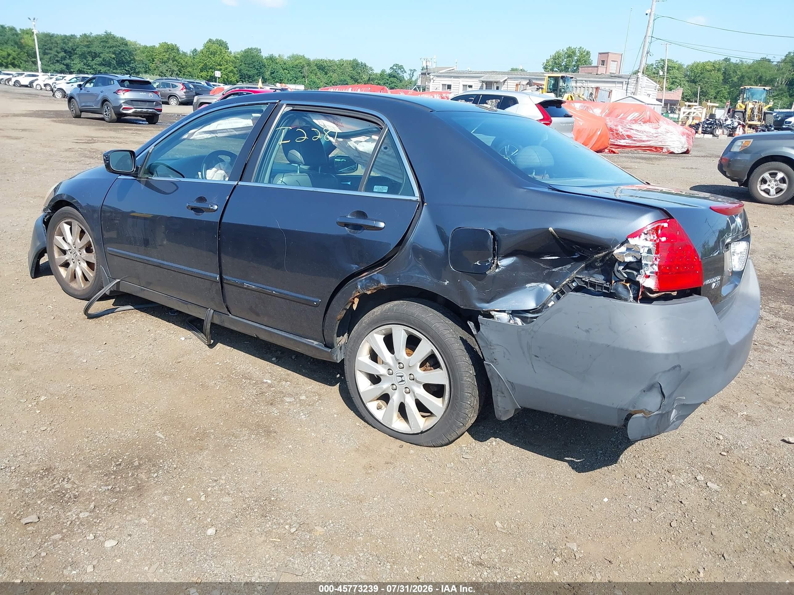 2007 Honda Accord 3.0 Ex Gray vin: 1HGCM66577A041786