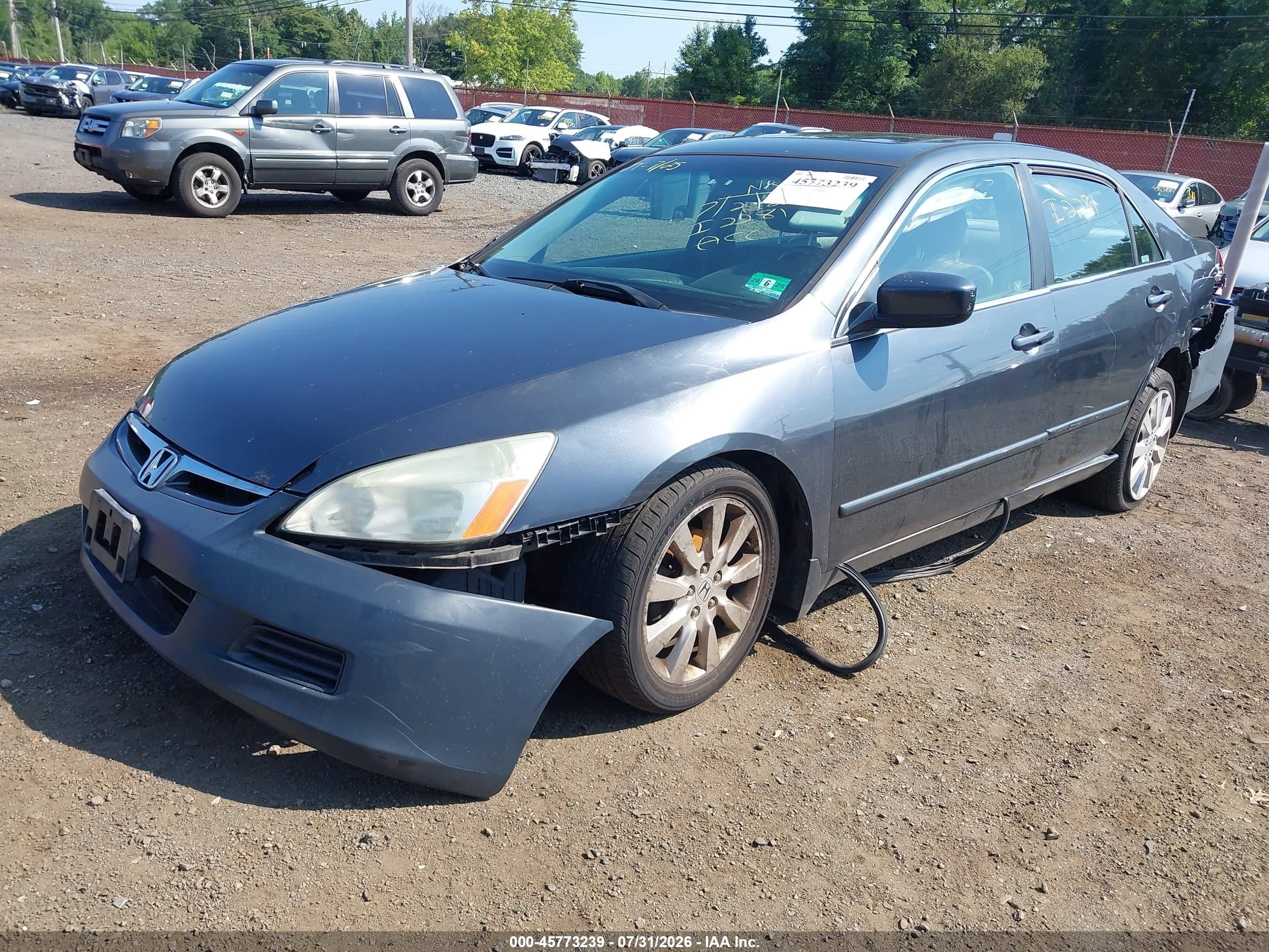 2007 Honda Accord 3.0 Ex Gray vin: 1HGCM66577A041786