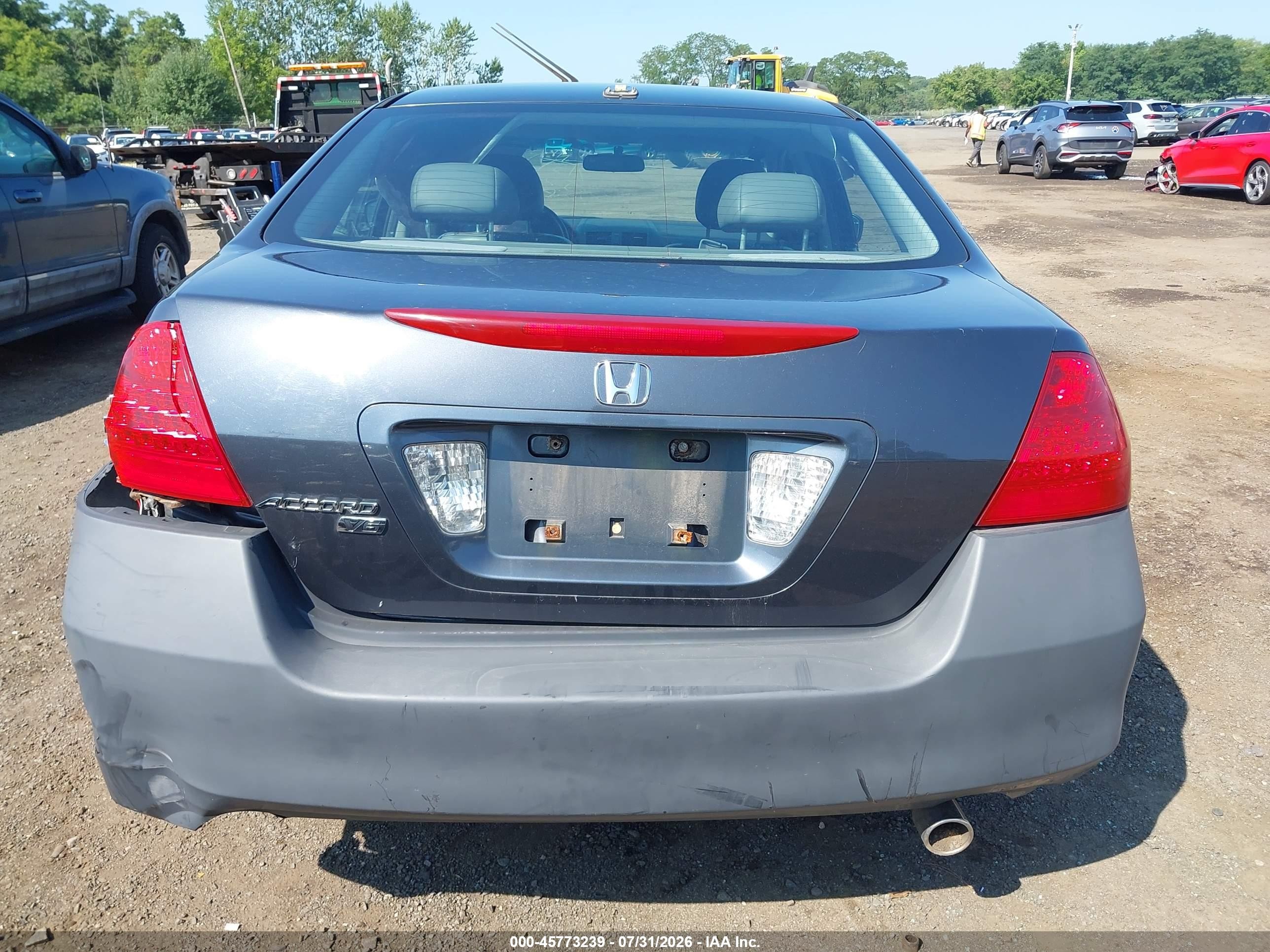 2007 Honda Accord 3.0 Ex Gray vin: 1HGCM66577A041786