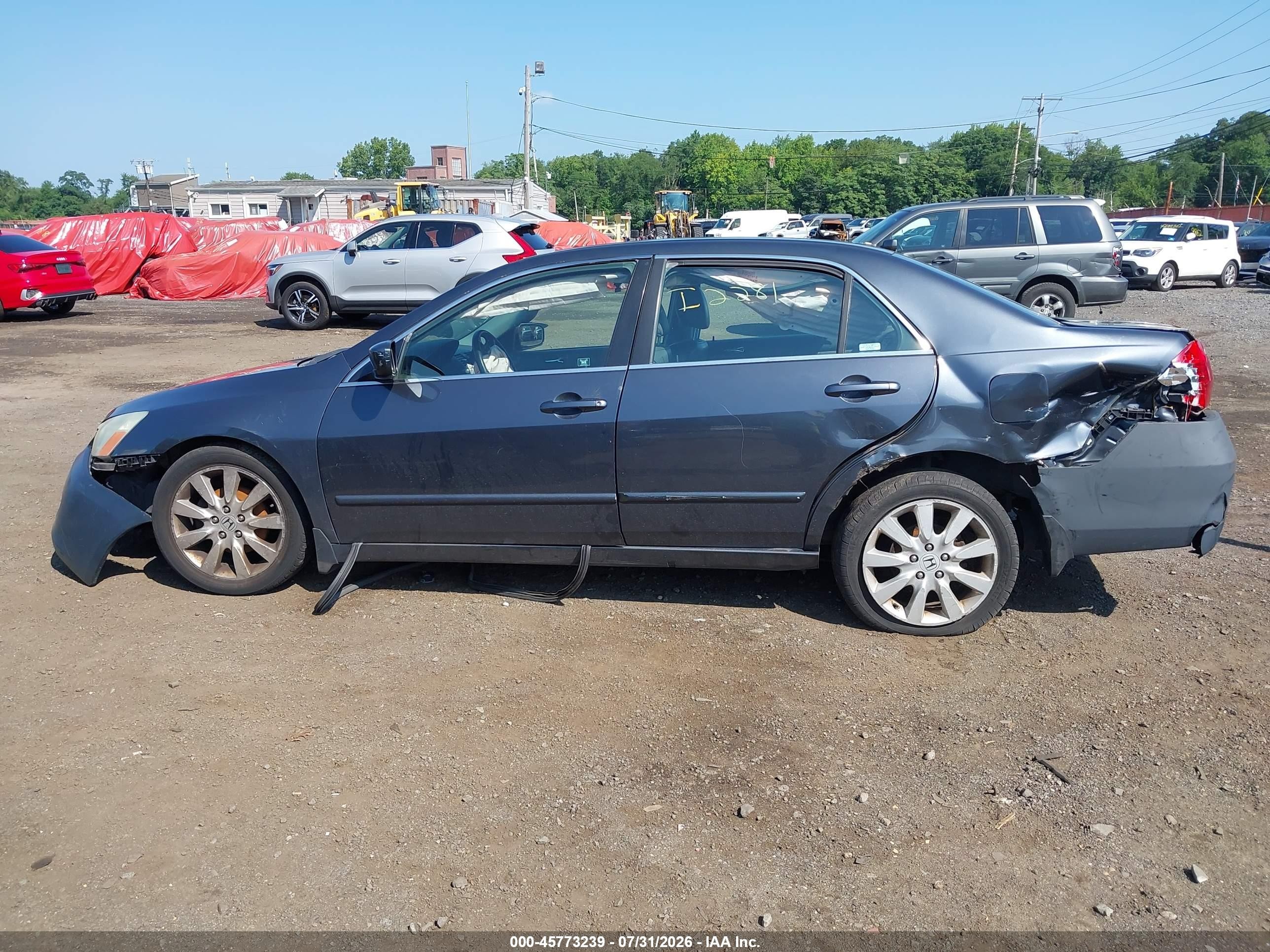 2007 Honda Accord 3.0 Ex Gray vin: 1HGCM66577A041786