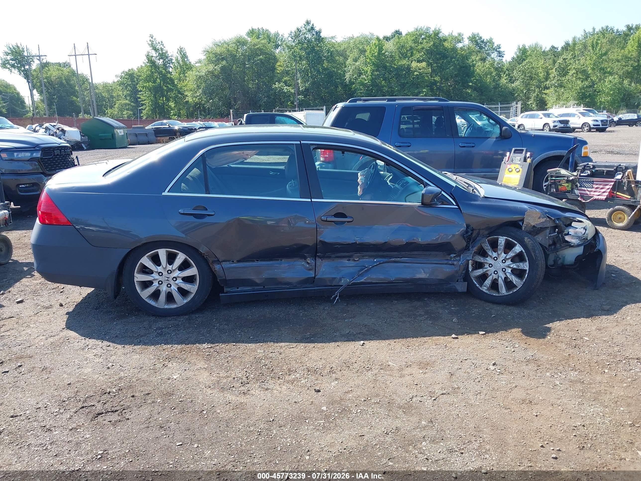 2007 Honda Accord 3.0 Ex Gray vin: 1HGCM66577A041786
