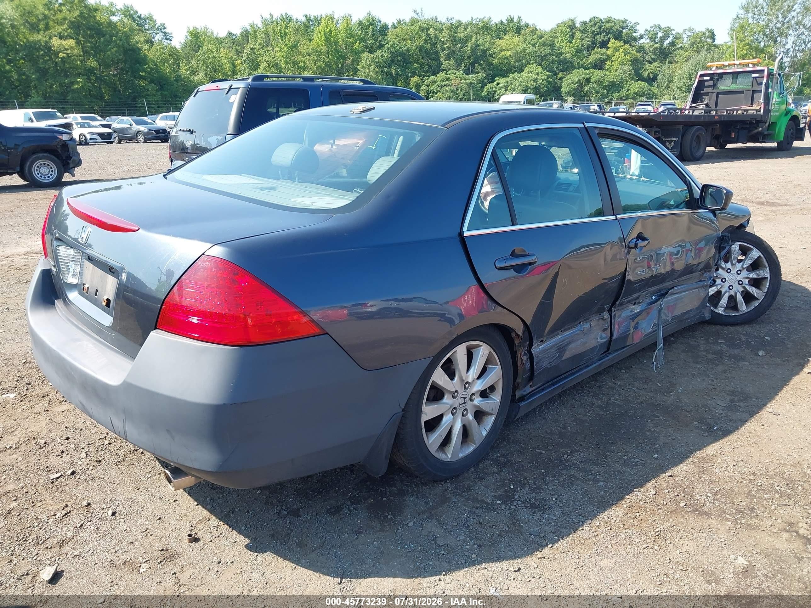 2007 Honda Accord 3.0 Ex Gray vin: 1HGCM66577A041786