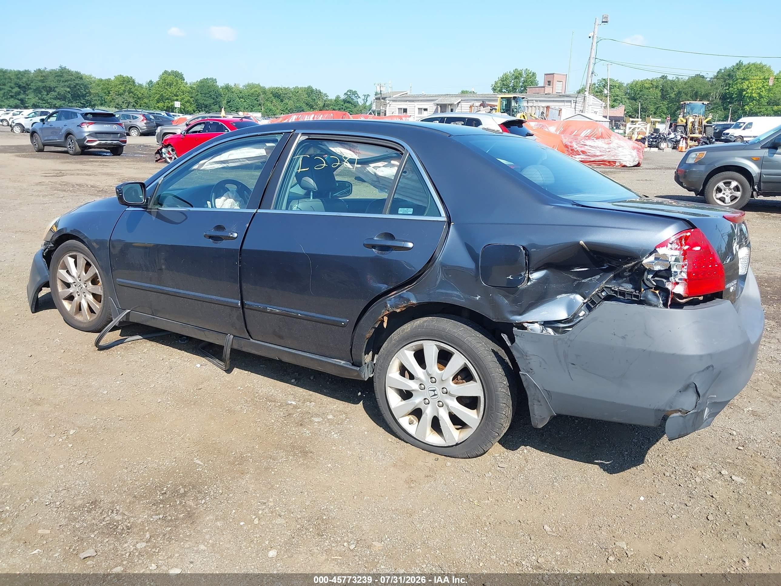 2007 Honda Accord 3.0 Ex Gray vin: 1HGCM66577A041786