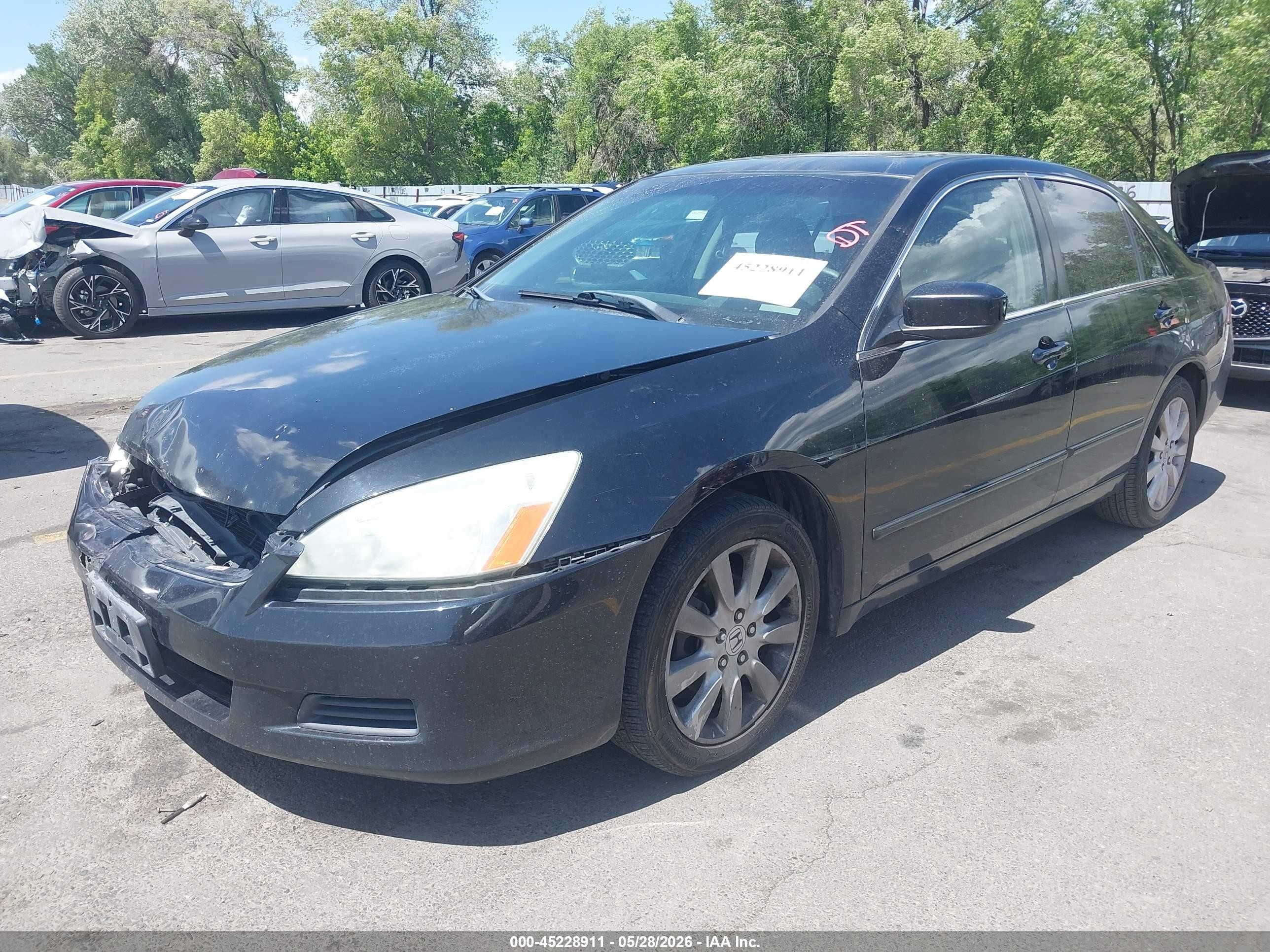 2007 Honda Accord 3.0 Ex Black vin: 1HGCM66577A056112