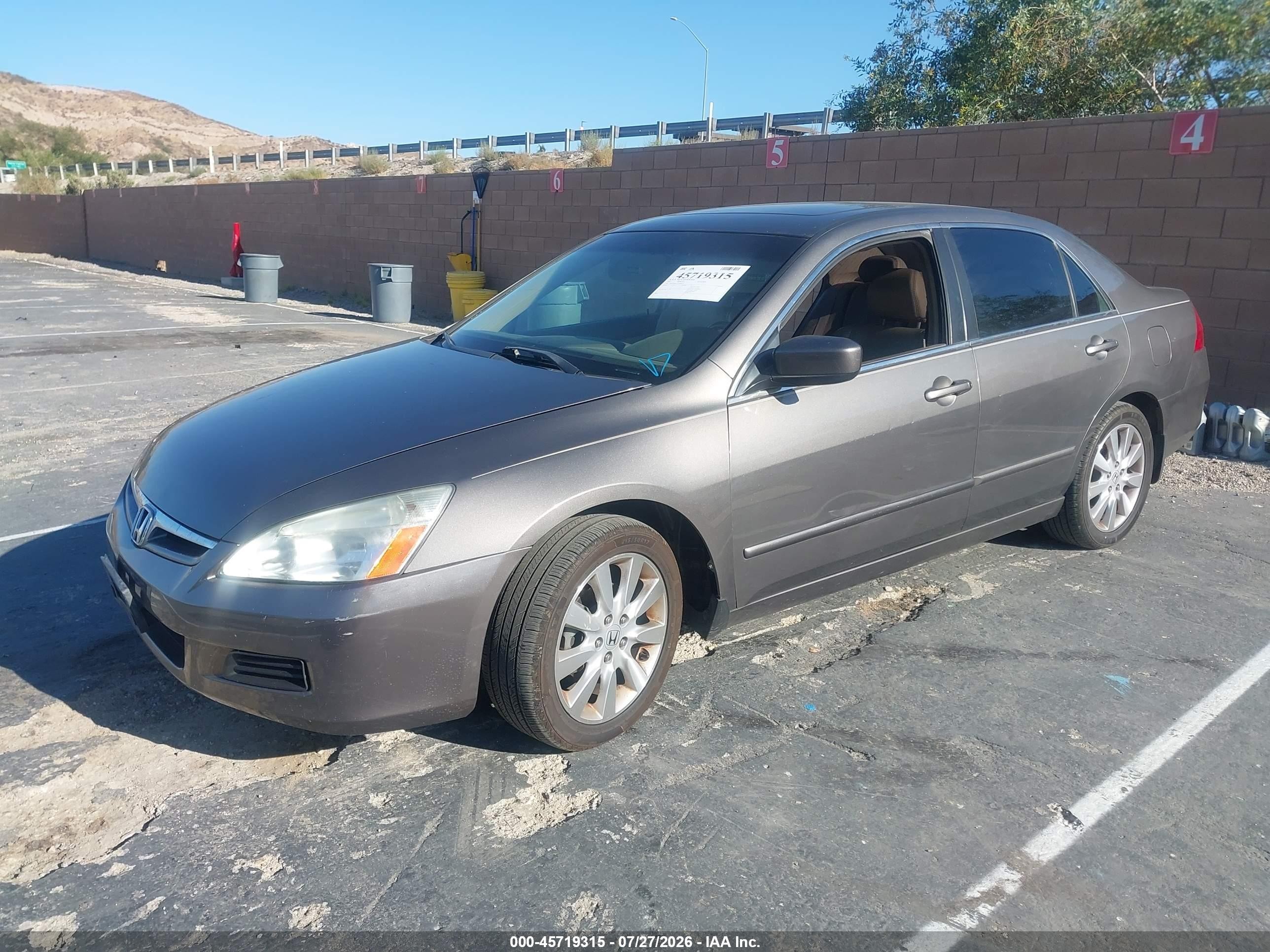 2007 Honda Accord 3.0 Ex Gray vin: 1HGCM66577A068602