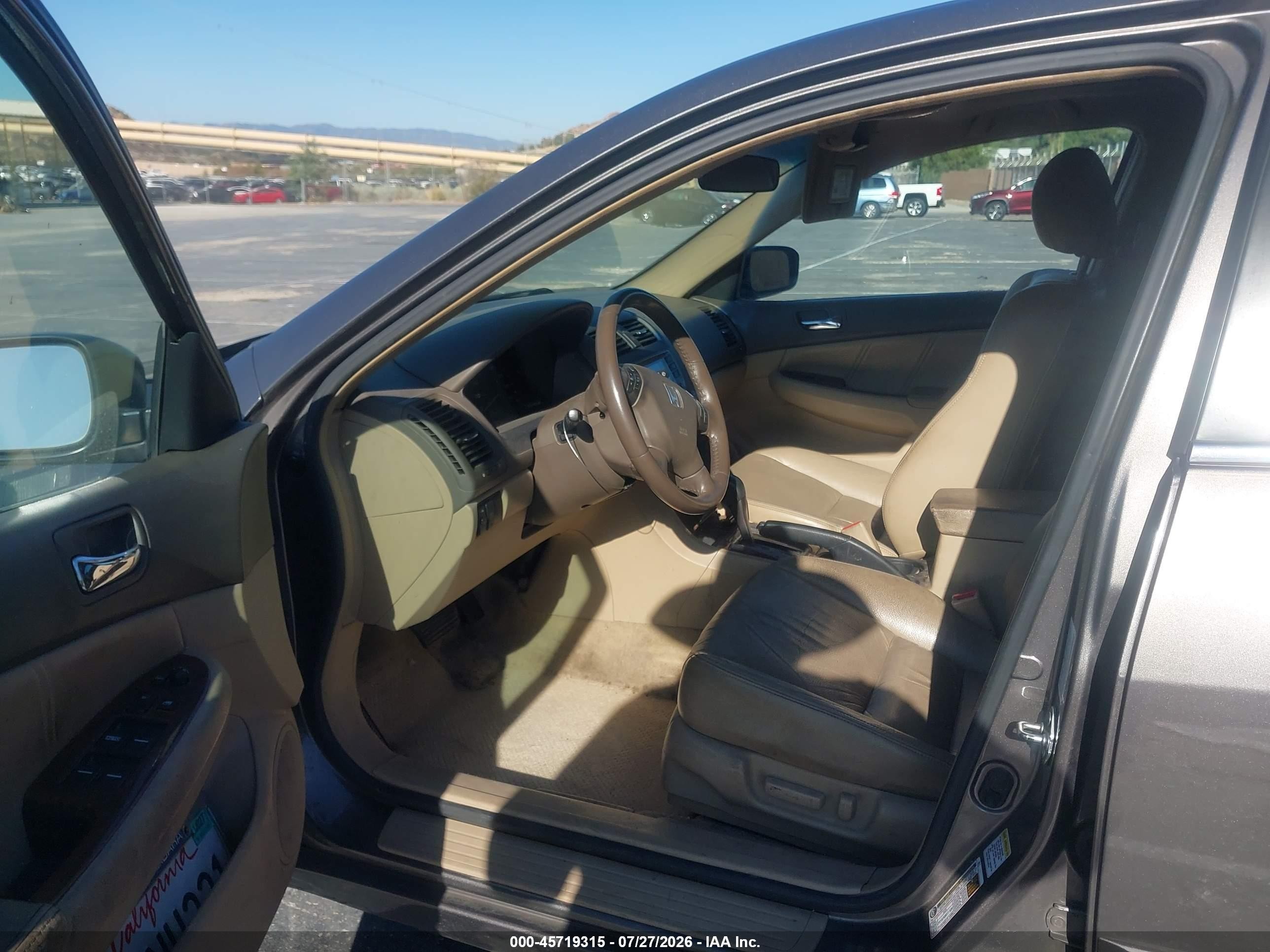 2007 Honda Accord 3.0 Ex Gray vin: 1HGCM66577A068602
