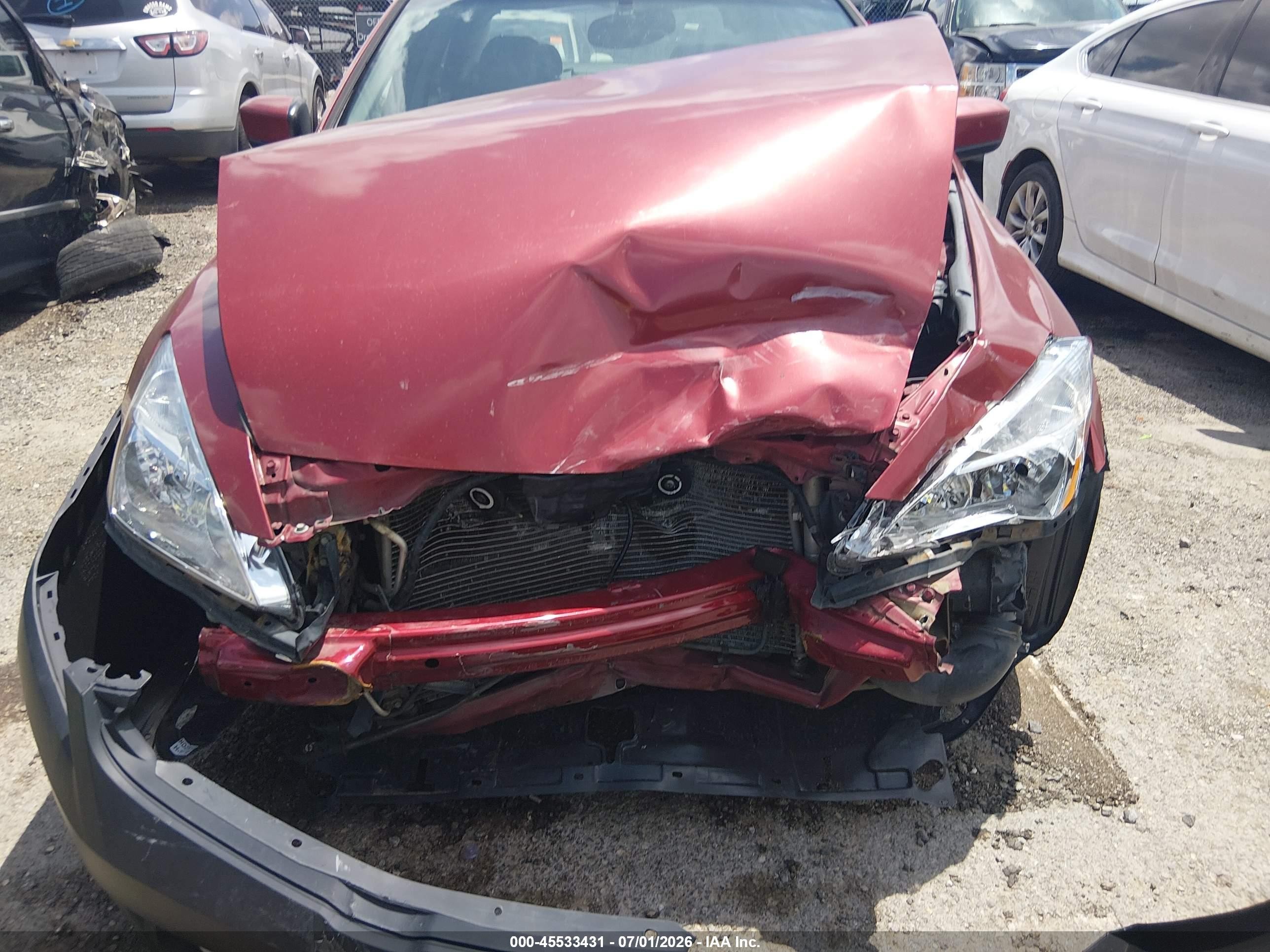 2007 Honda Accord 3.0 Ex Red vin: 1HGCM66577A080782