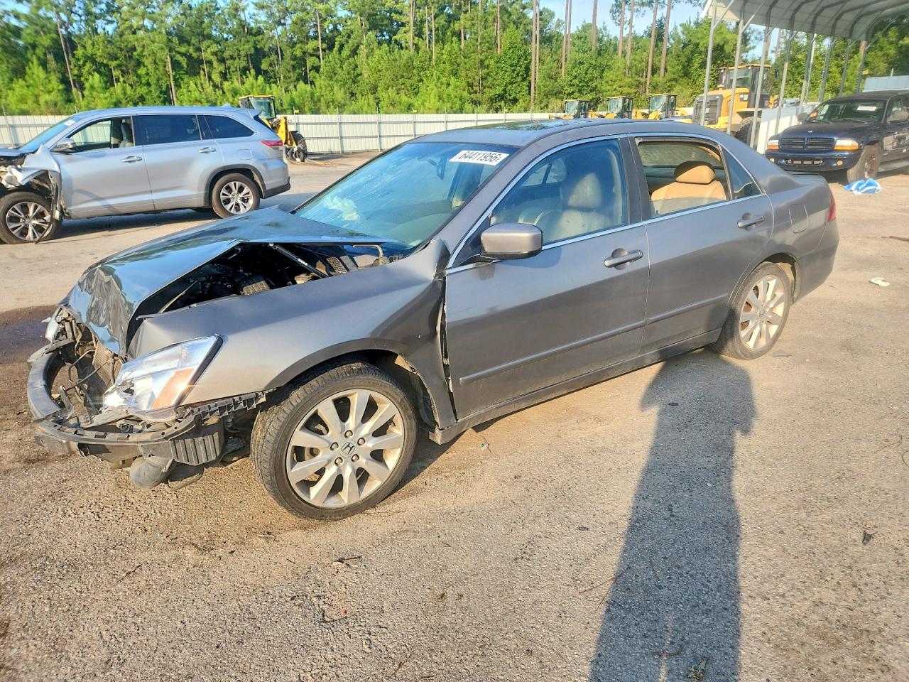 2007 Honda Accord Ex Gray vin: 1HGCM66577A081558