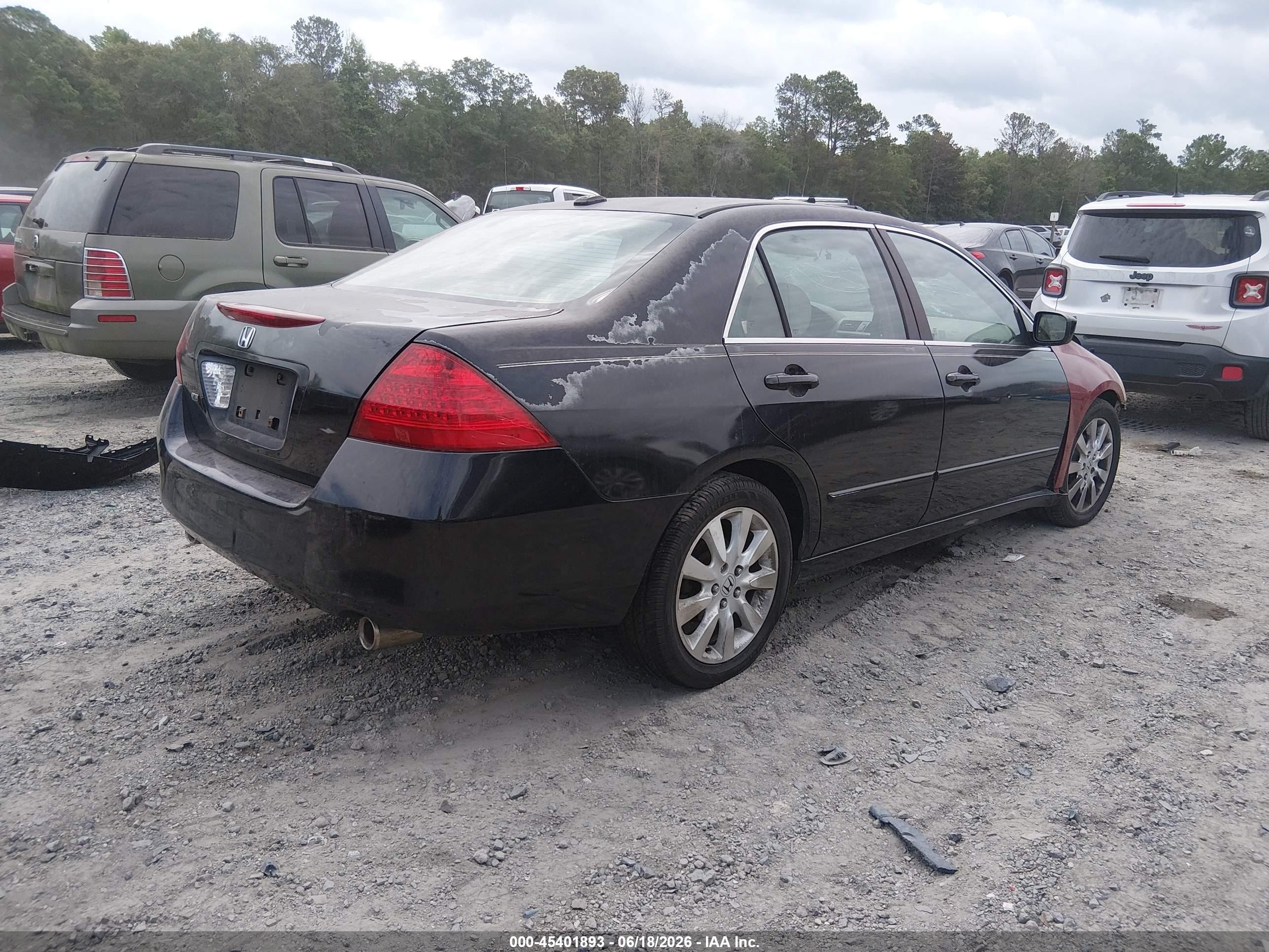 2007 Honda Accord 3.0 Ex Black vin: 1HGCM66577A084766