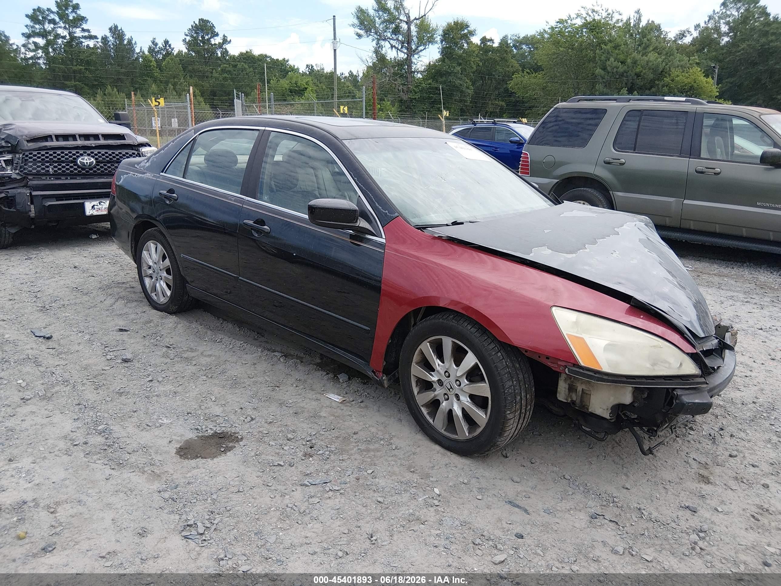 2007 Honda Accord 3.0 Ex Black vin: 1HGCM66577A084766