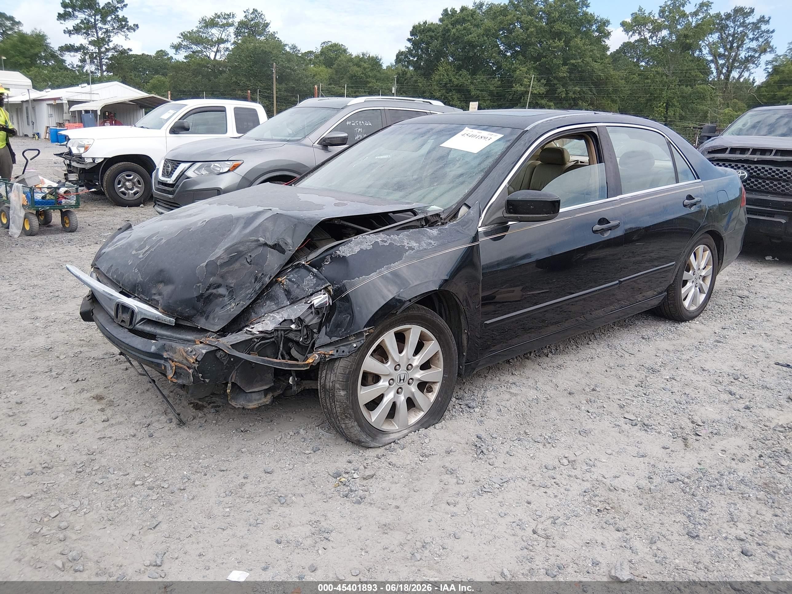 2007 Honda Accord 3.0 Ex Black vin: 1HGCM66577A084766
