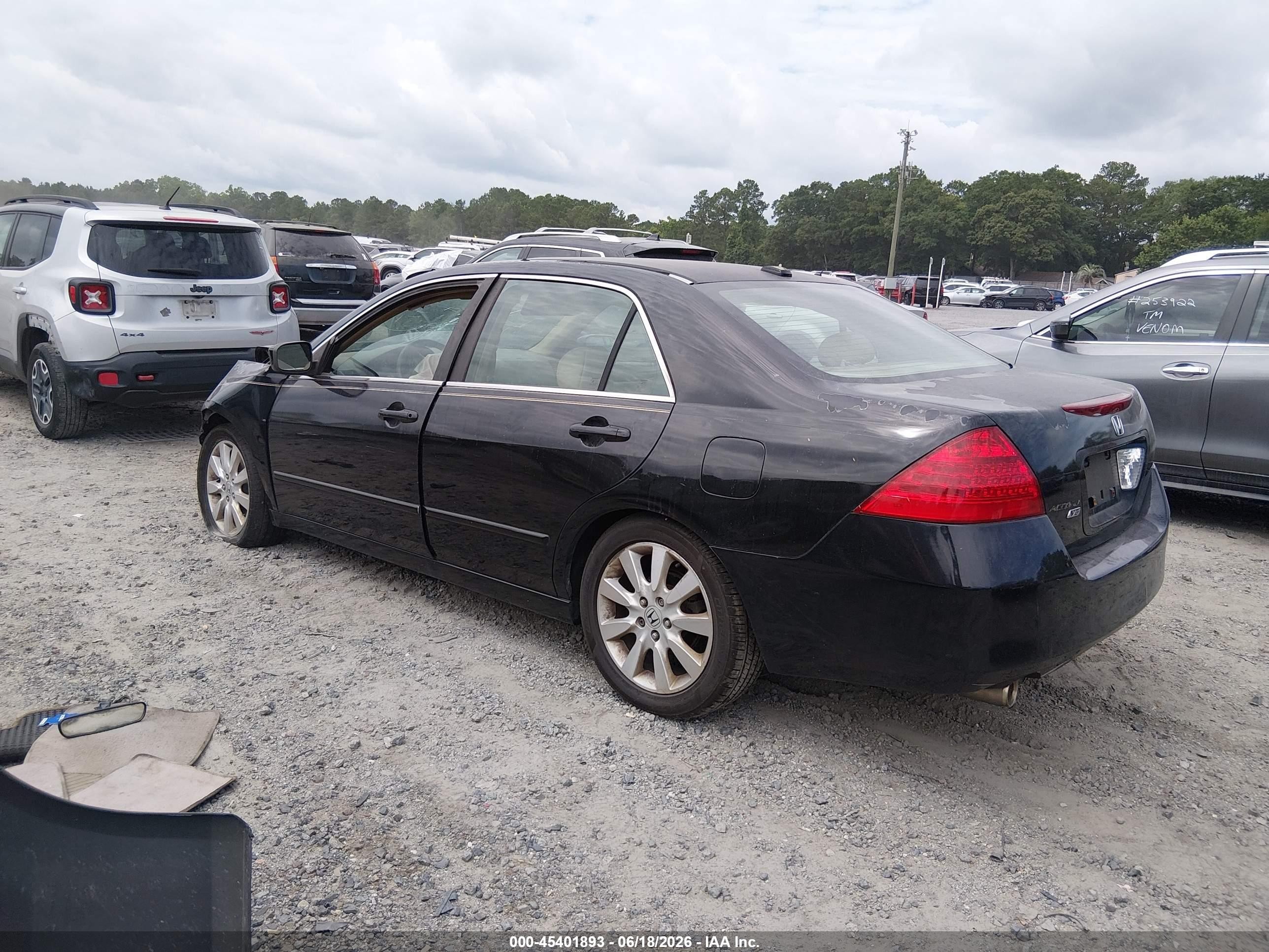 2007 Honda Accord 3.0 Ex Black vin: 1HGCM66577A084766