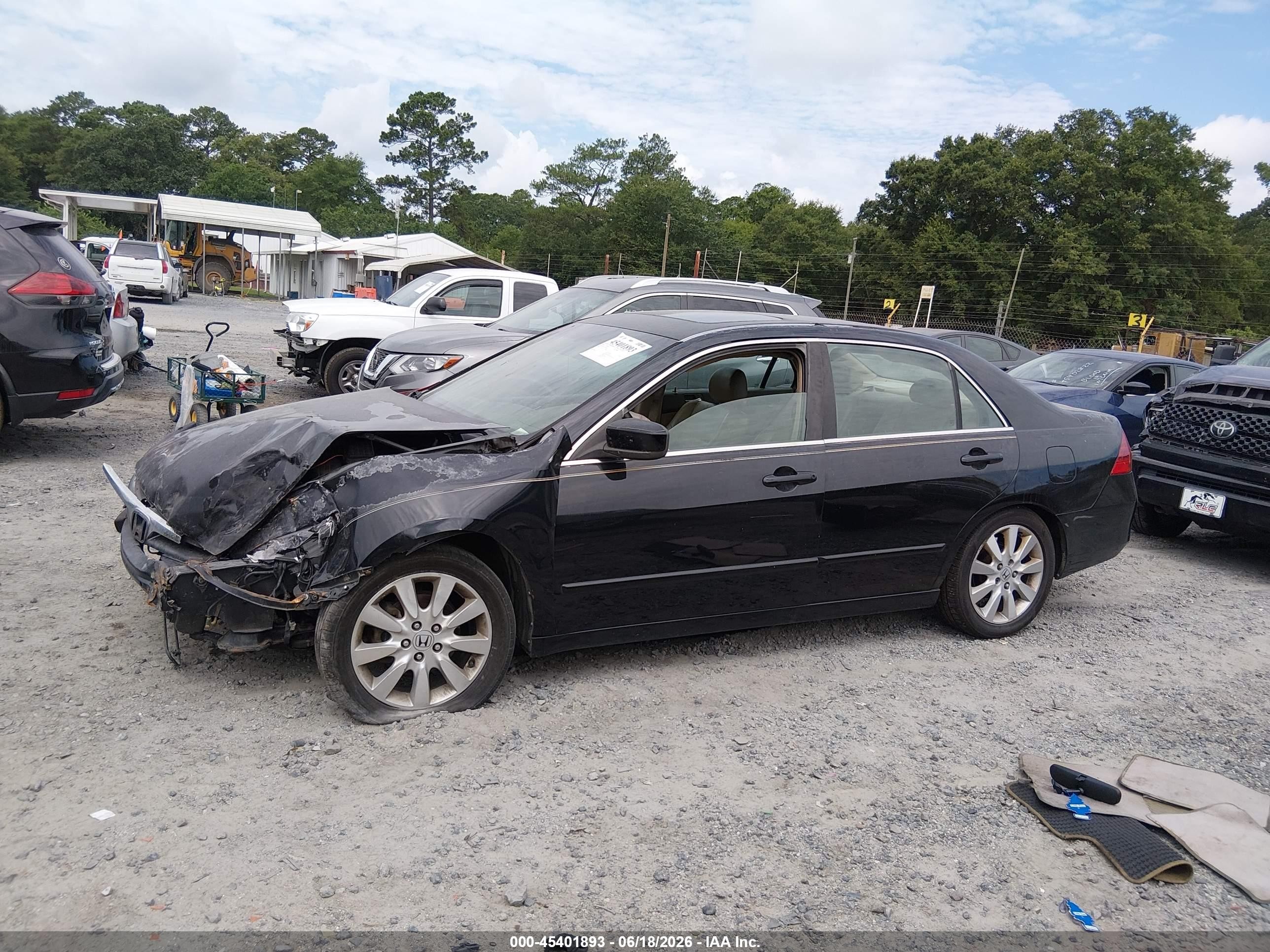 2007 Honda Accord 3.0 Ex Black vin: 1HGCM66577A084766