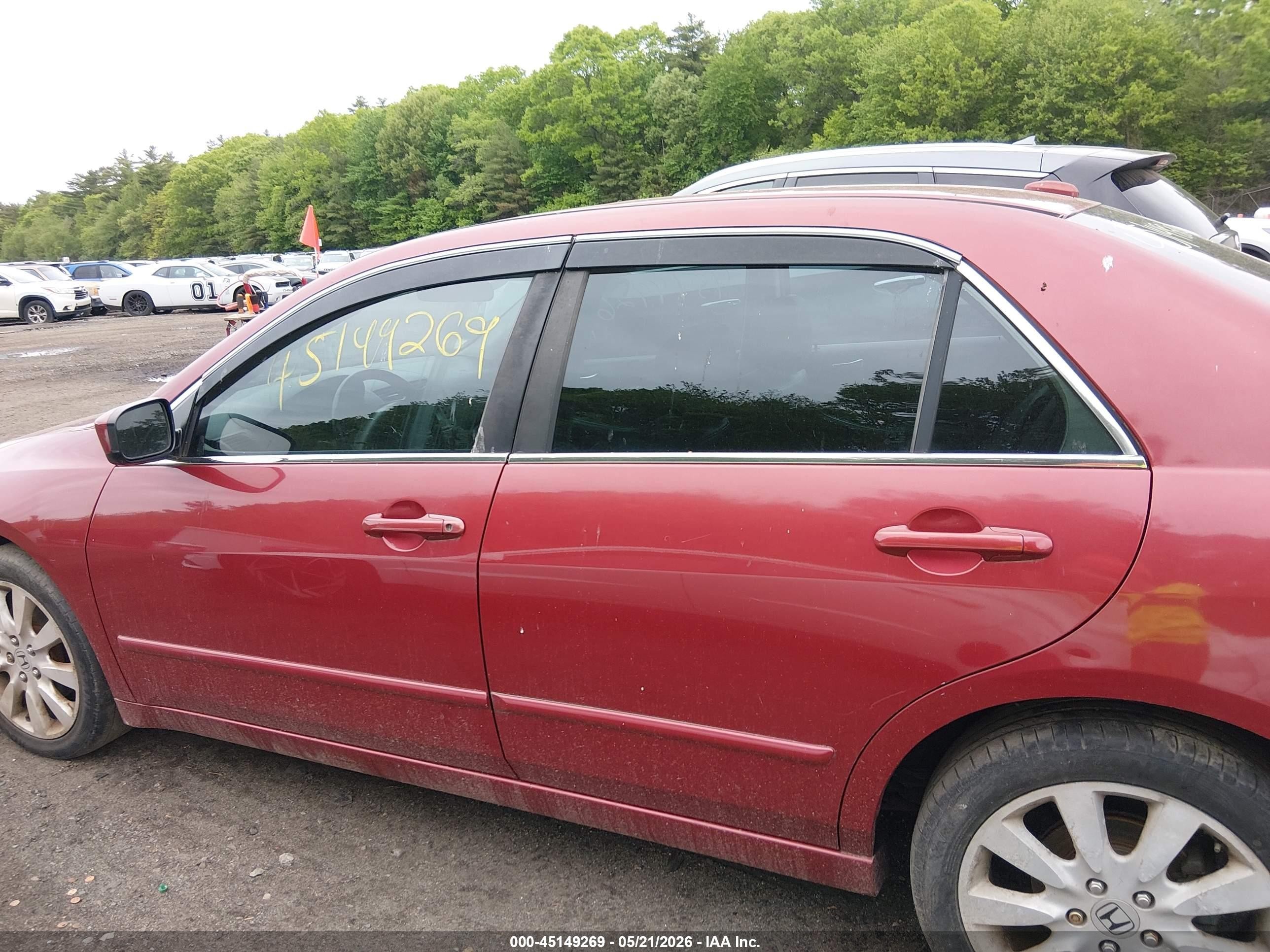 2007 Honda Accord 3.0 Ex Красный vin: 1HGCM66577A096321