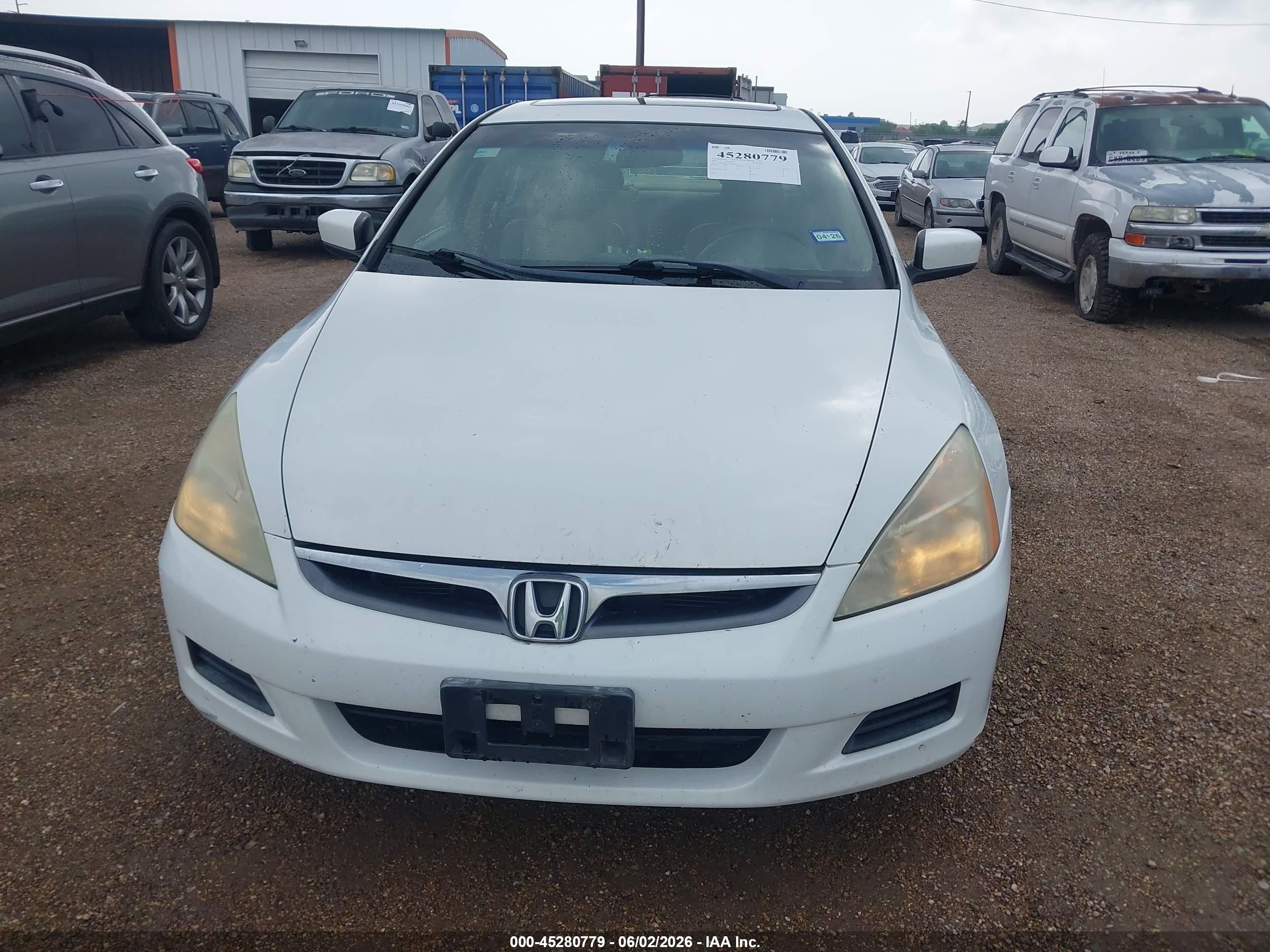 2007 Honda Accord 3.0 Ex Белый vin: 1HGCM66577A101677