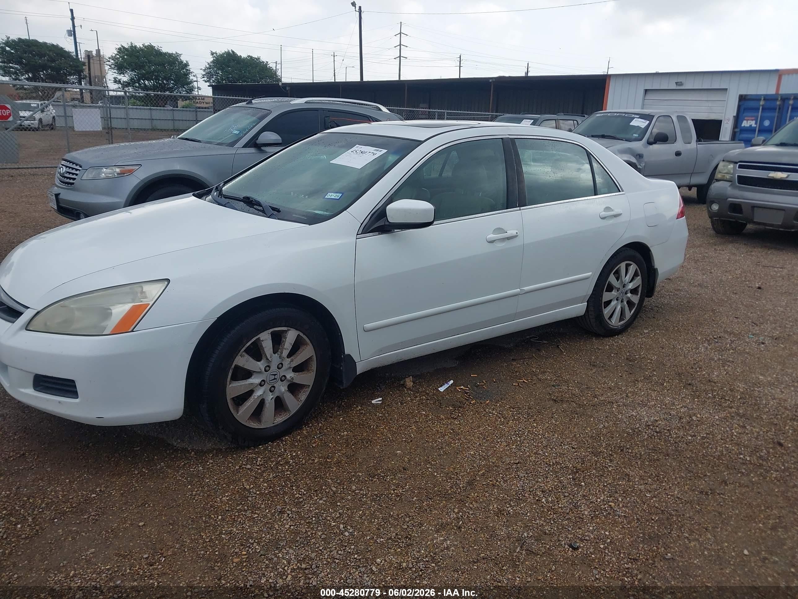 2007 Honda Accord 3.0 Ex Белый vin: 1HGCM66577A101677