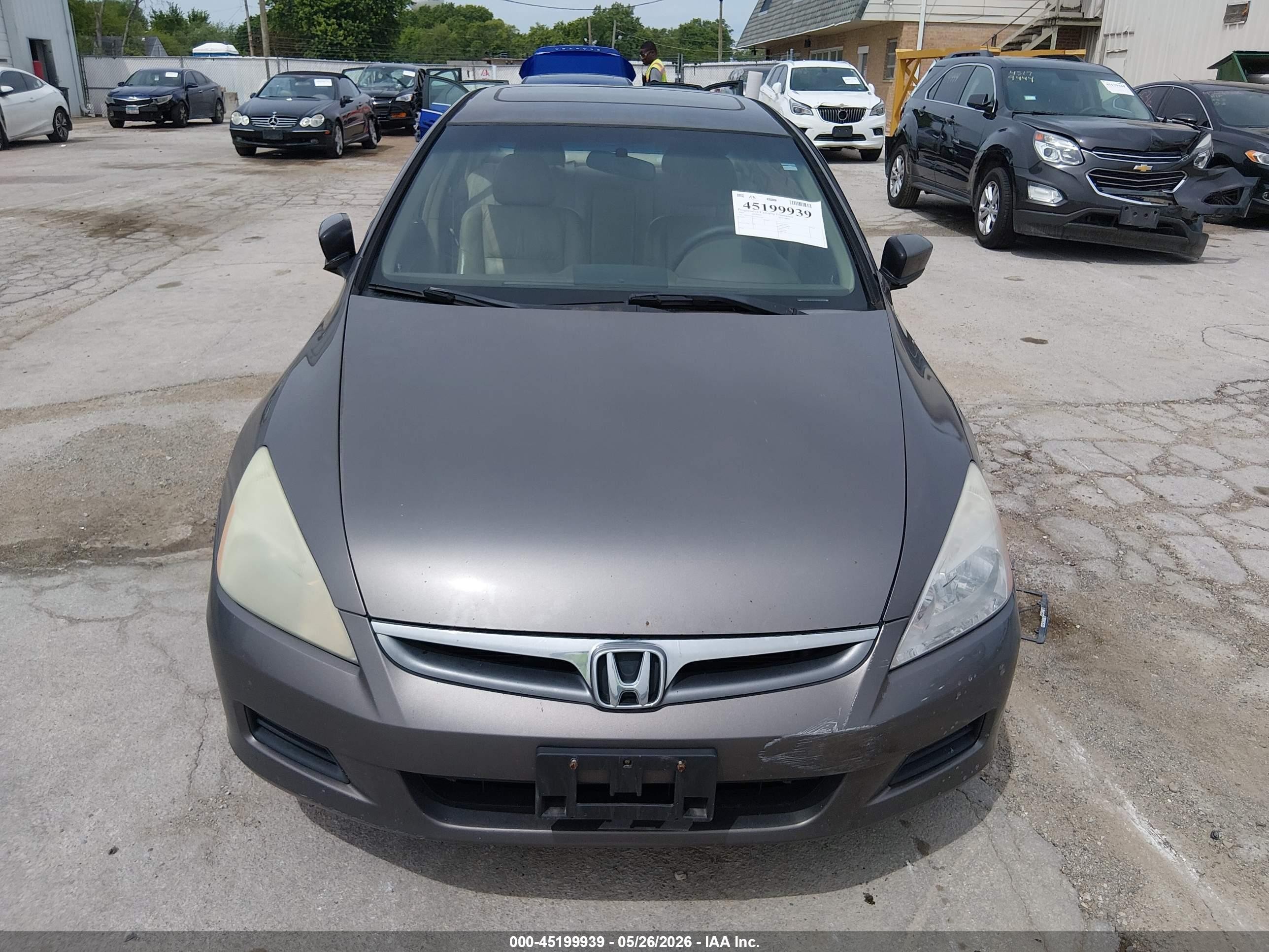 2007 Honda Accord 3.0 Ex Gray vin: 1HGCM66577A103901