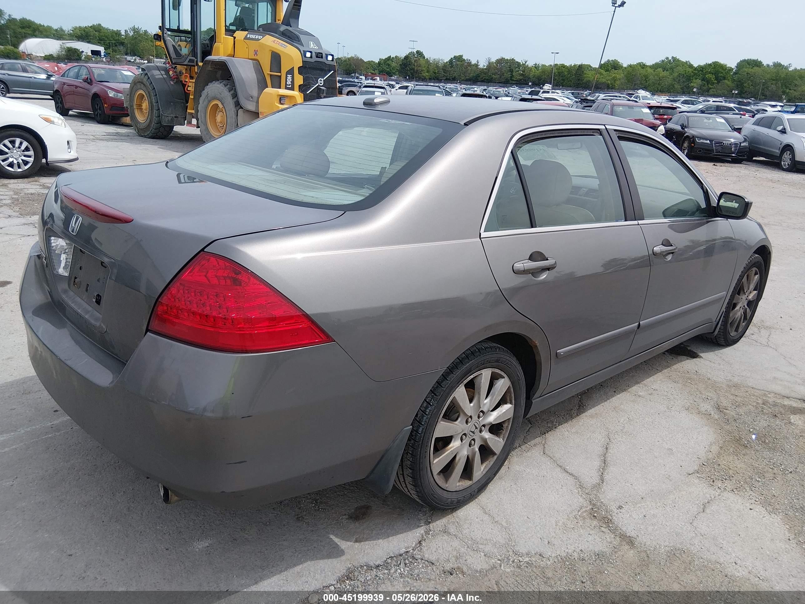2007 Honda Accord 3.0 Ex Gray vin: 1HGCM66577A103901