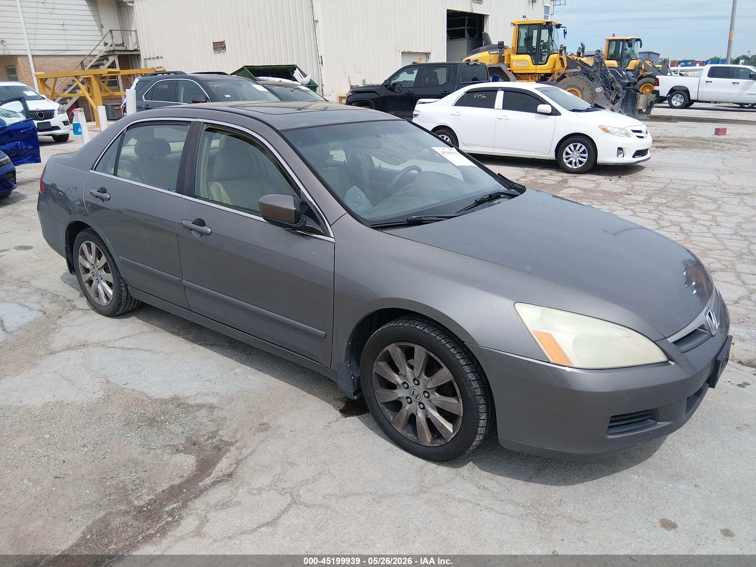 2007 Honda Accord 3.0 Ex Gray vin: 1HGCM66577A103901