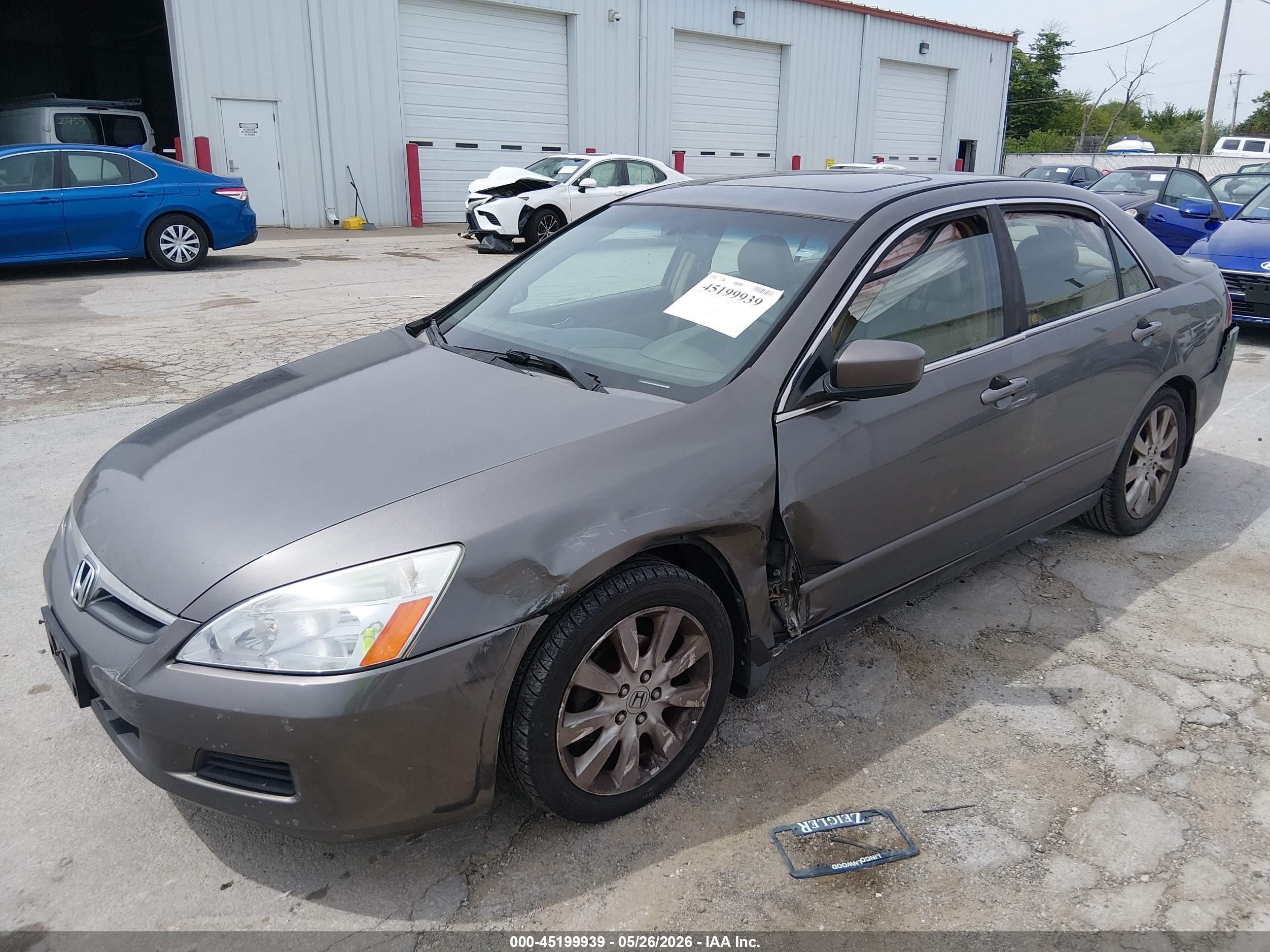 2007 Honda Accord 3.0 Ex Gray vin: 1HGCM66577A103901