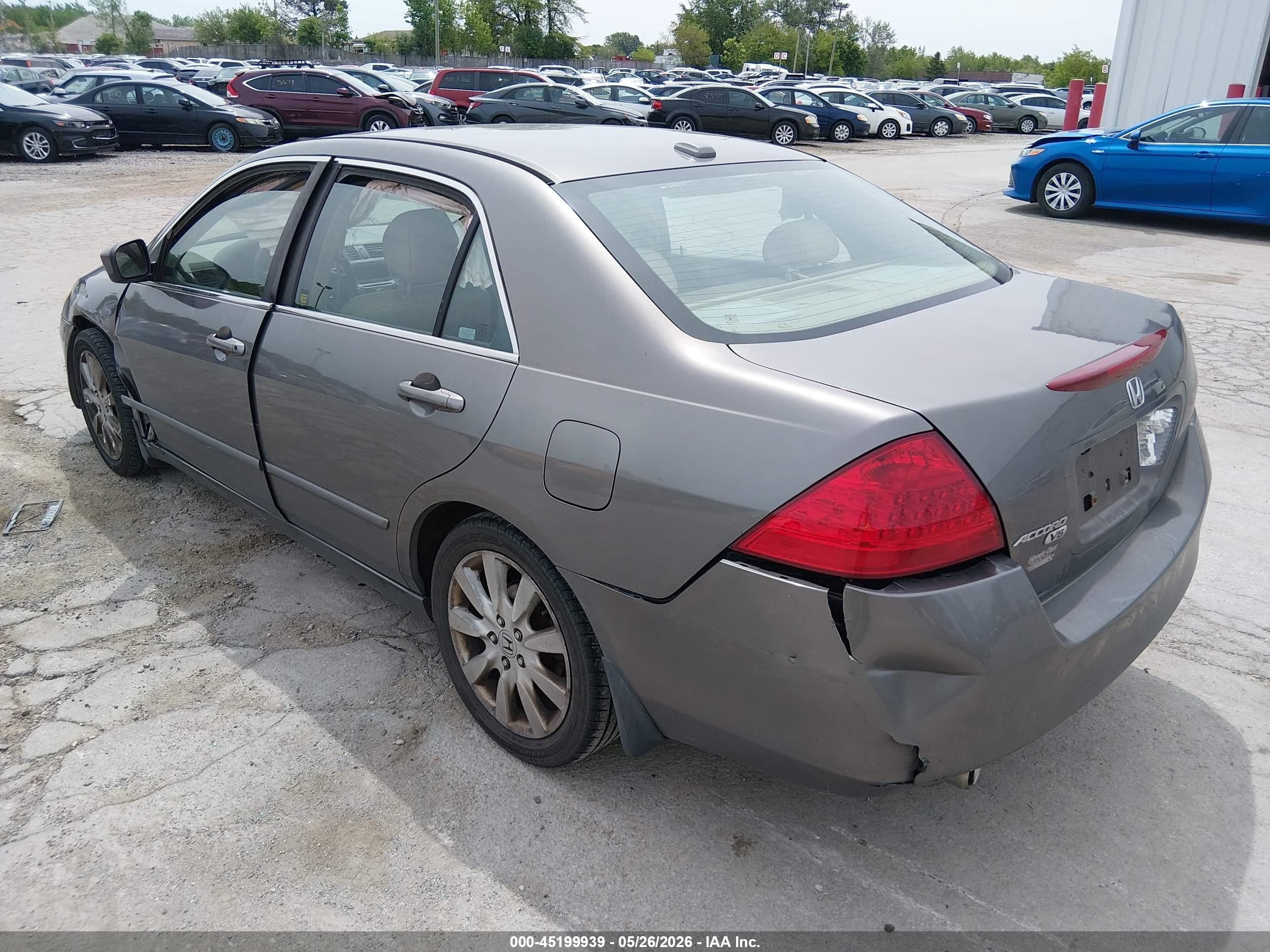 2007 Honda Accord 3.0 Ex Gray vin: 1HGCM66577A103901
