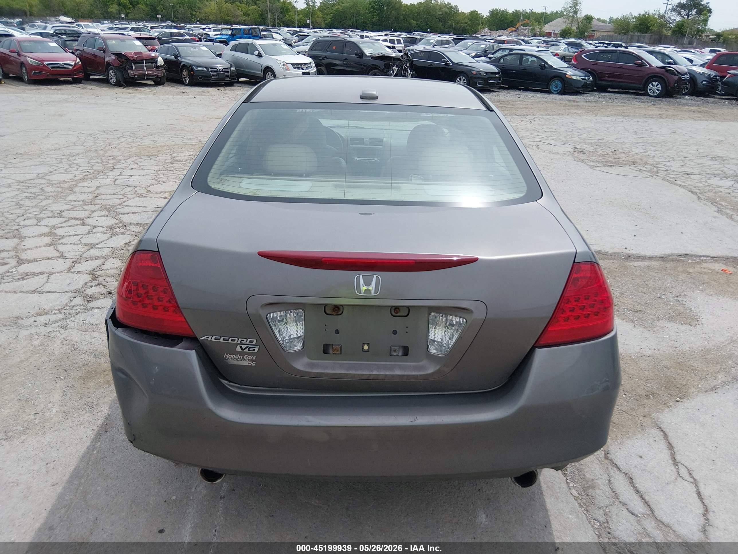 2007 Honda Accord 3.0 Ex Gray vin: 1HGCM66577A103901