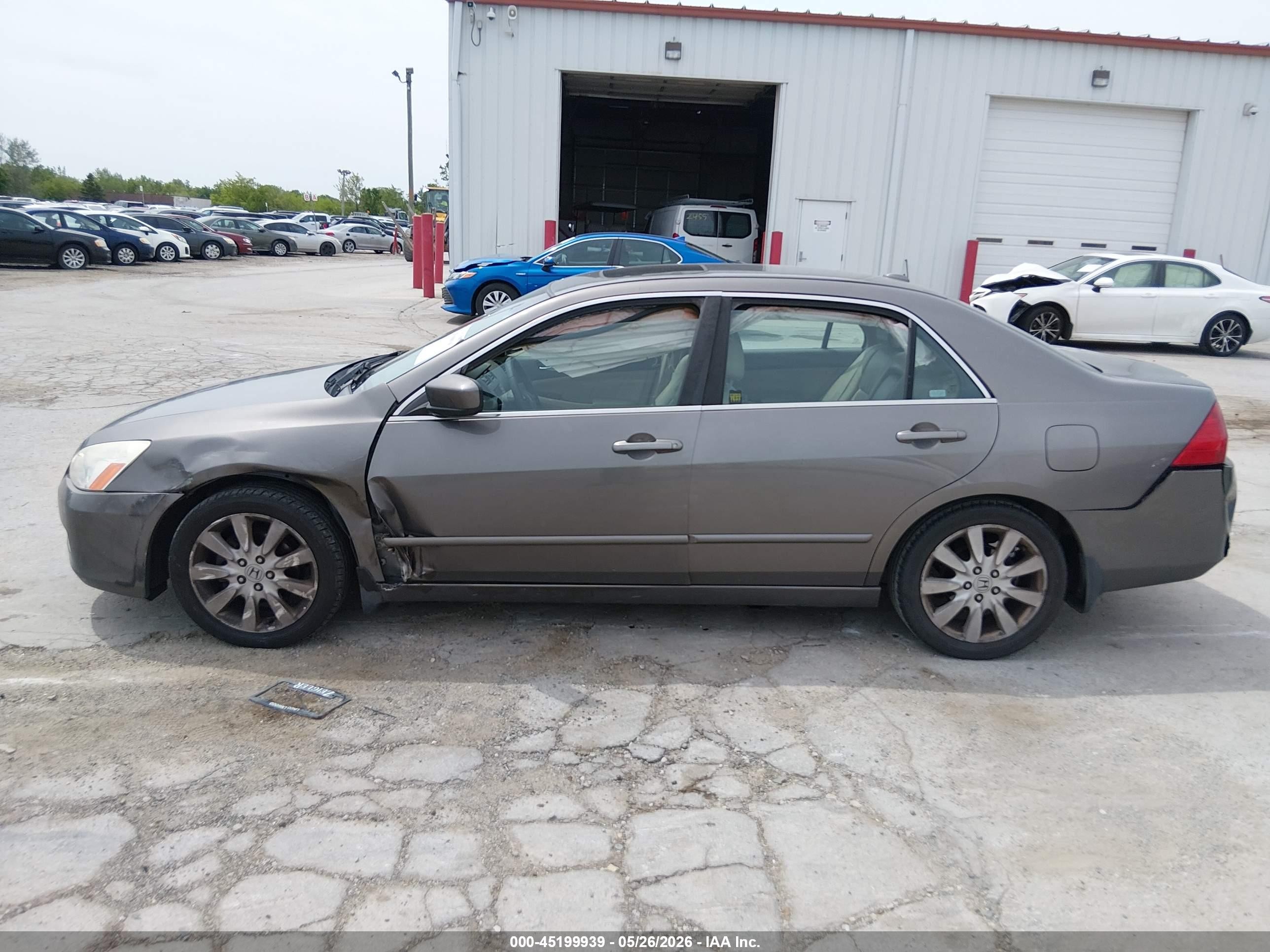 2007 Honda Accord 3.0 Ex Gray vin: 1HGCM66577A103901