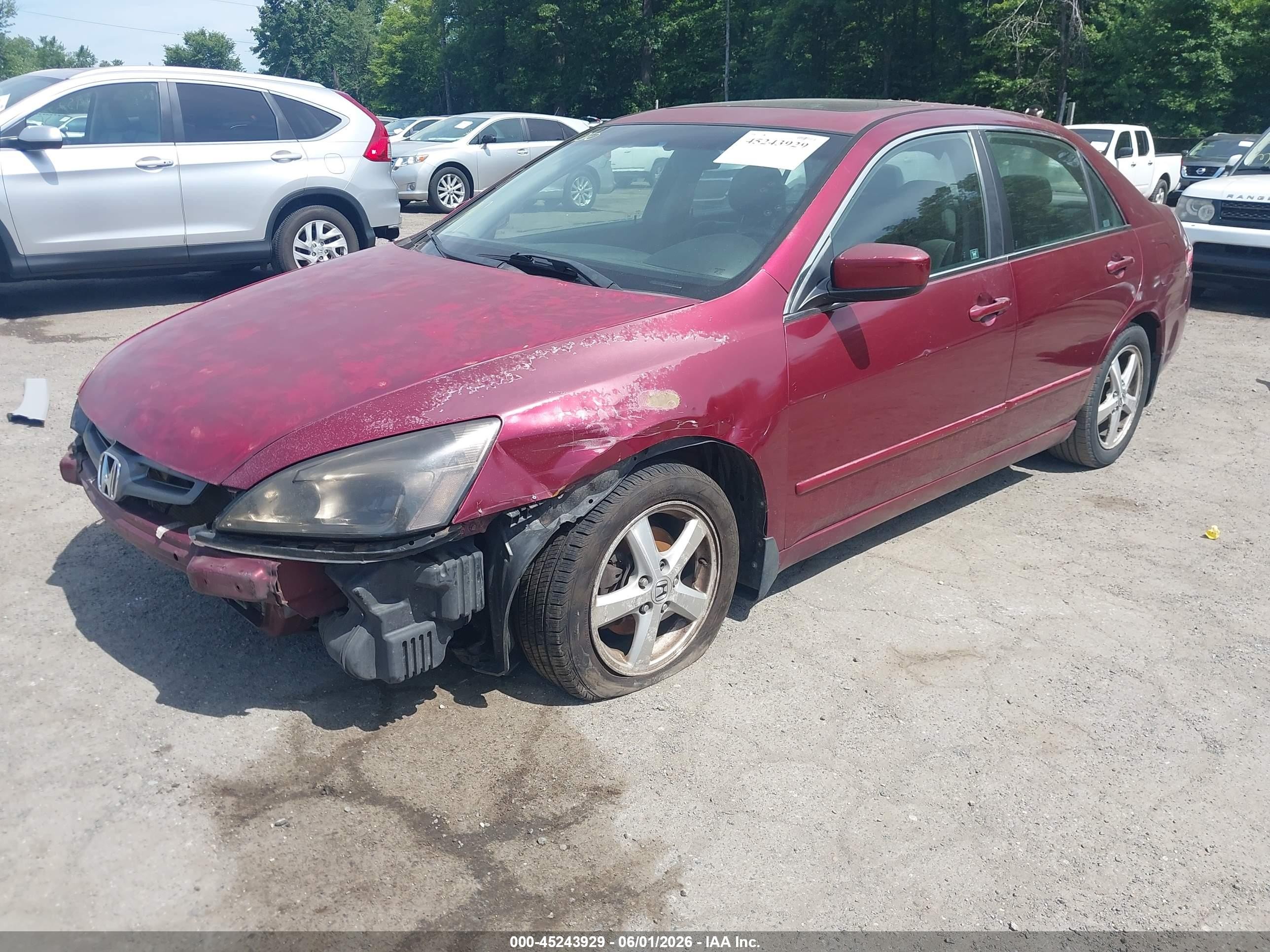 2005 Honda Accord 3.0 Ex Burgundy vin: 1HGCM66585A057380