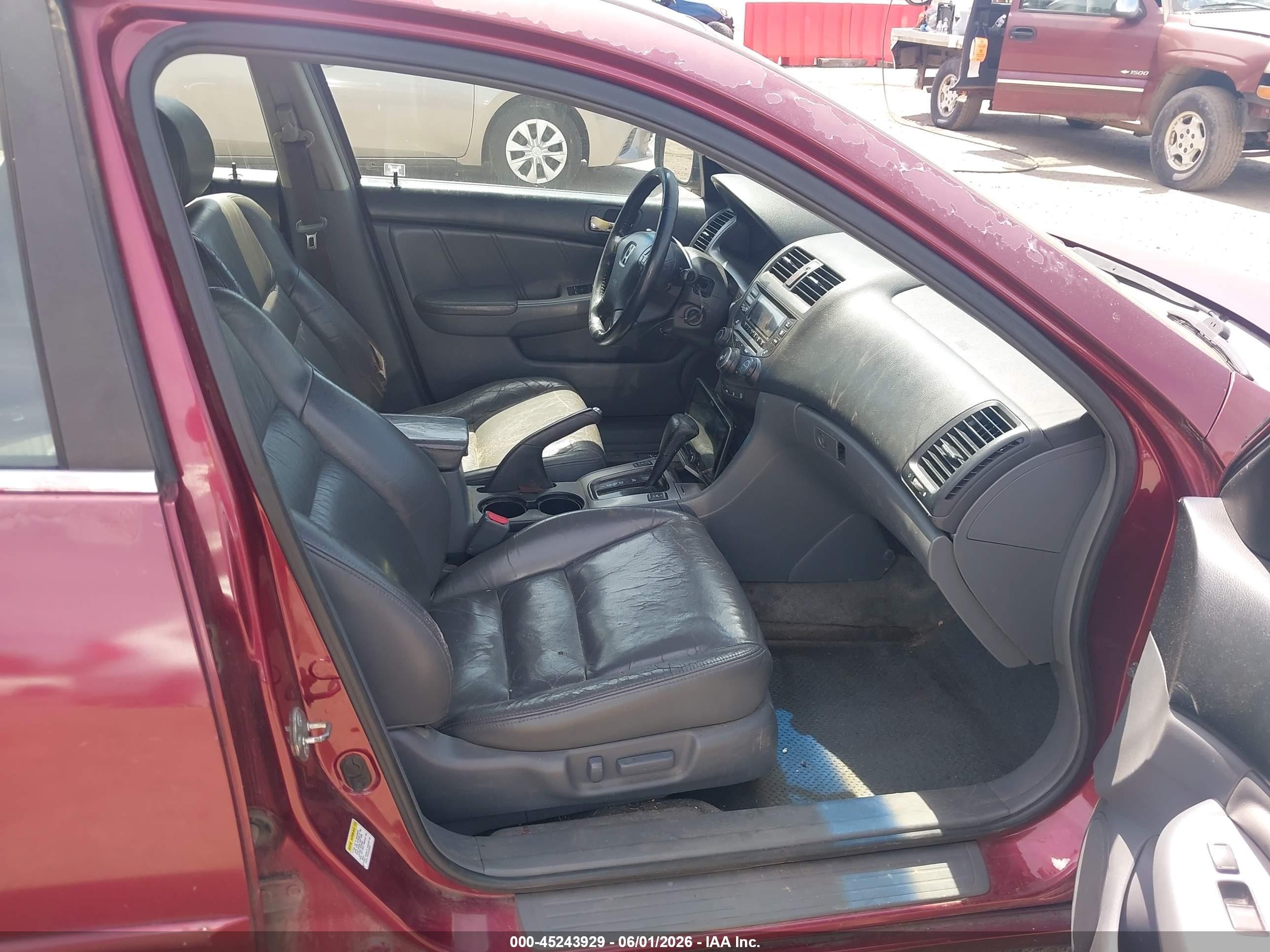 2005 Honda Accord 3.0 Ex Burgundy vin: 1HGCM66585A057380