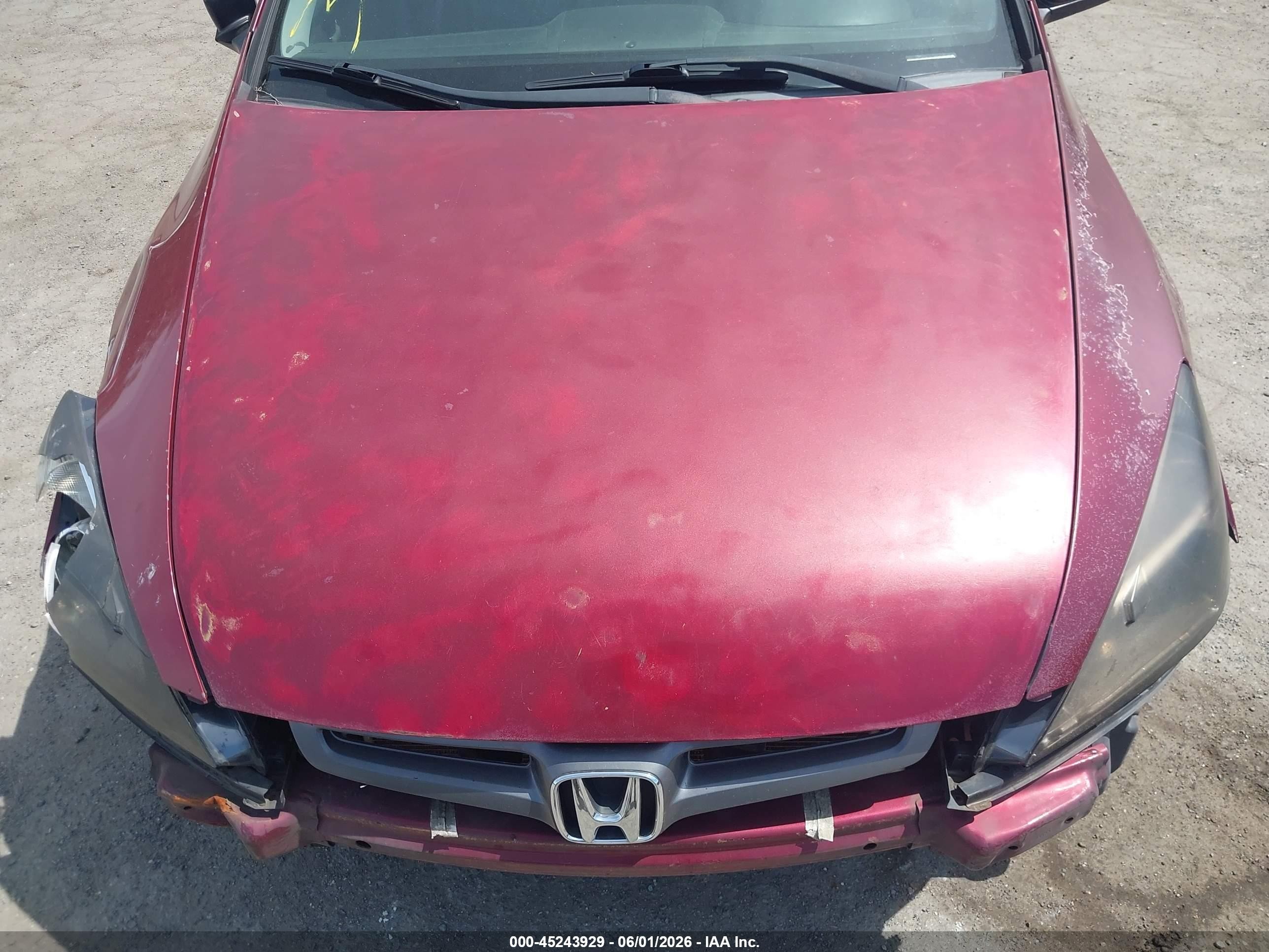 2005 Honda Accord 3.0 Ex Burgundy vin: 1HGCM66585A057380