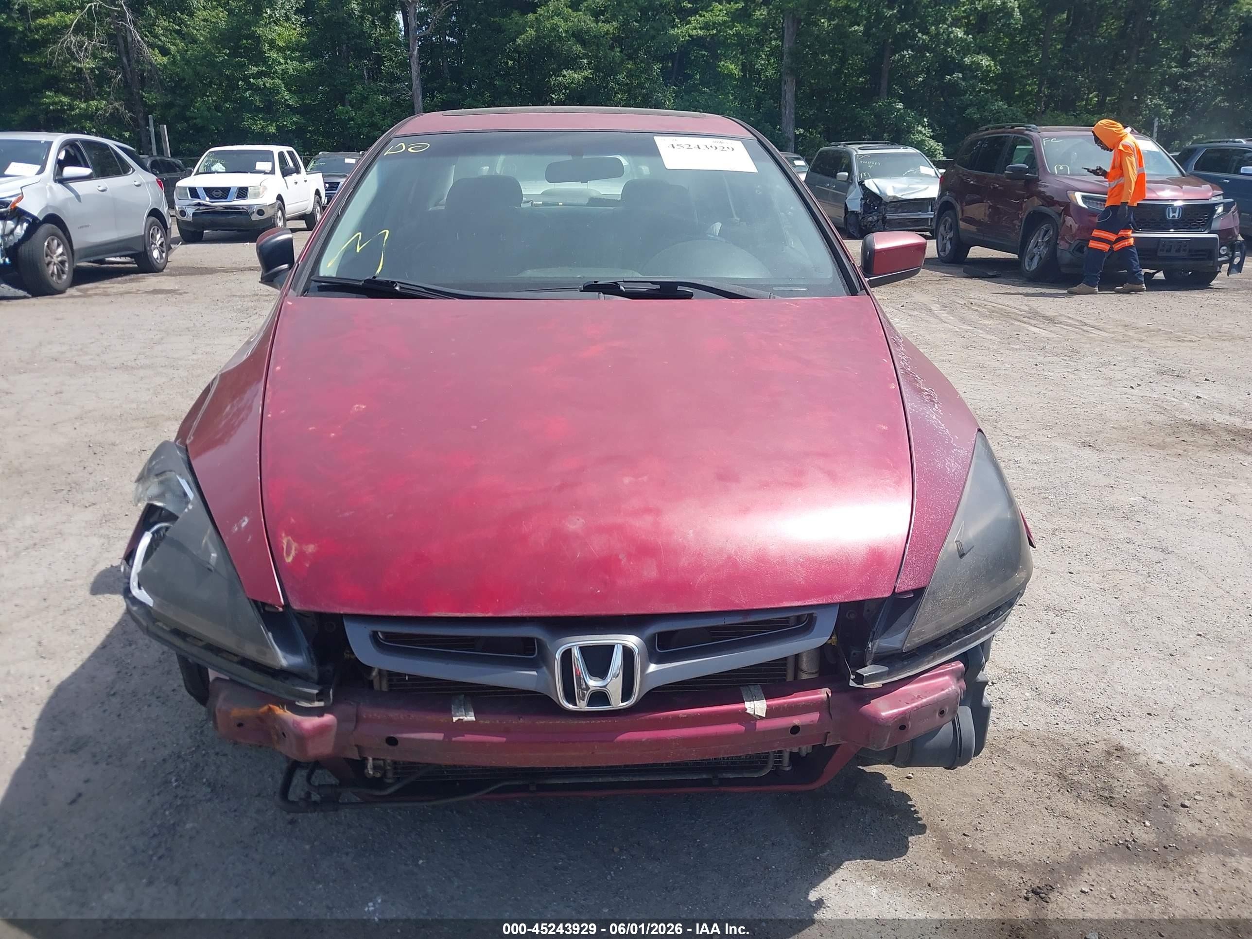 2005 Honda Accord 3.0 Ex Burgundy vin: 1HGCM66585A057380