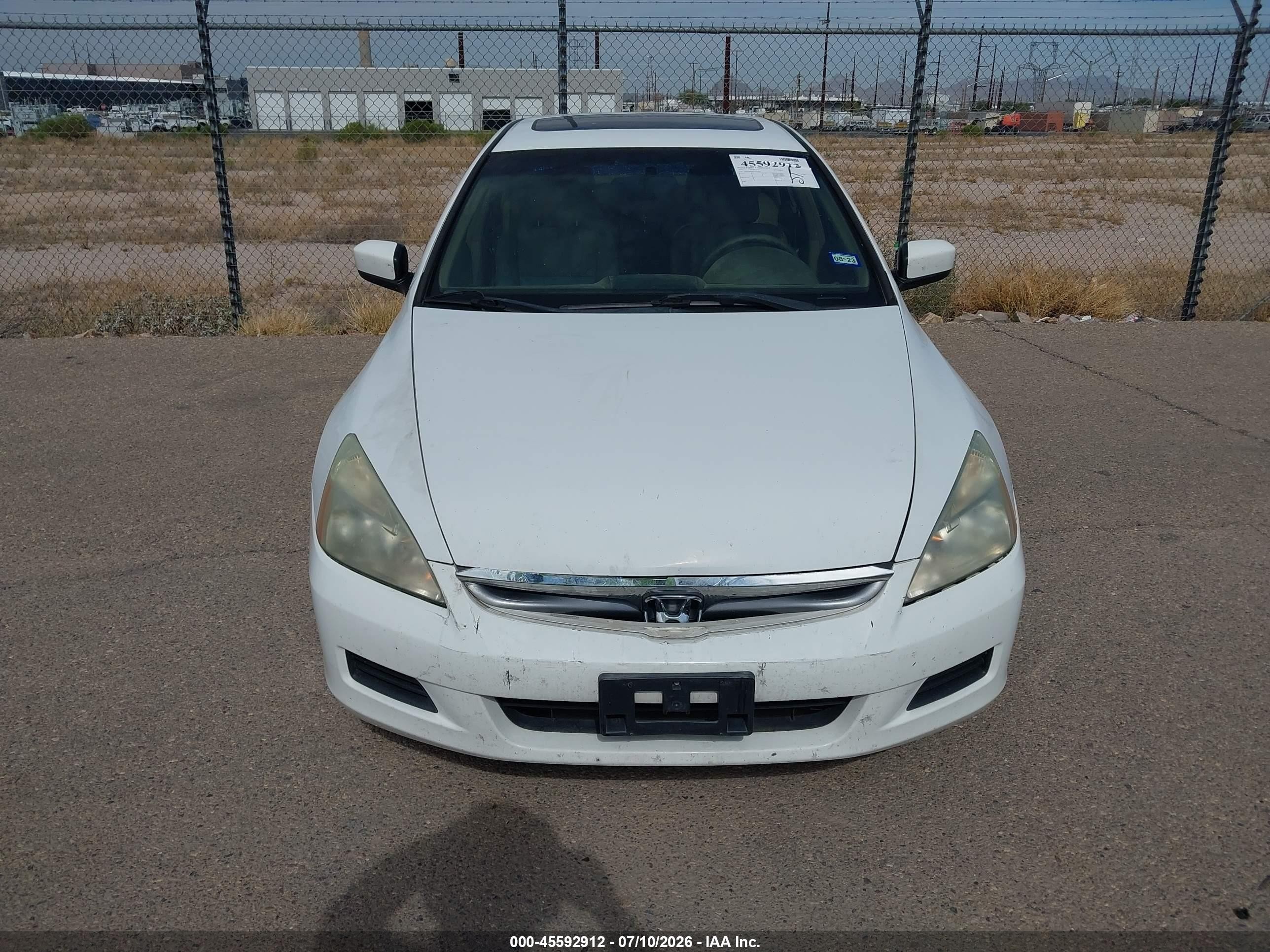 2006 Honda Accord 3.0 Ex White vin: 1HGCM66586A047093