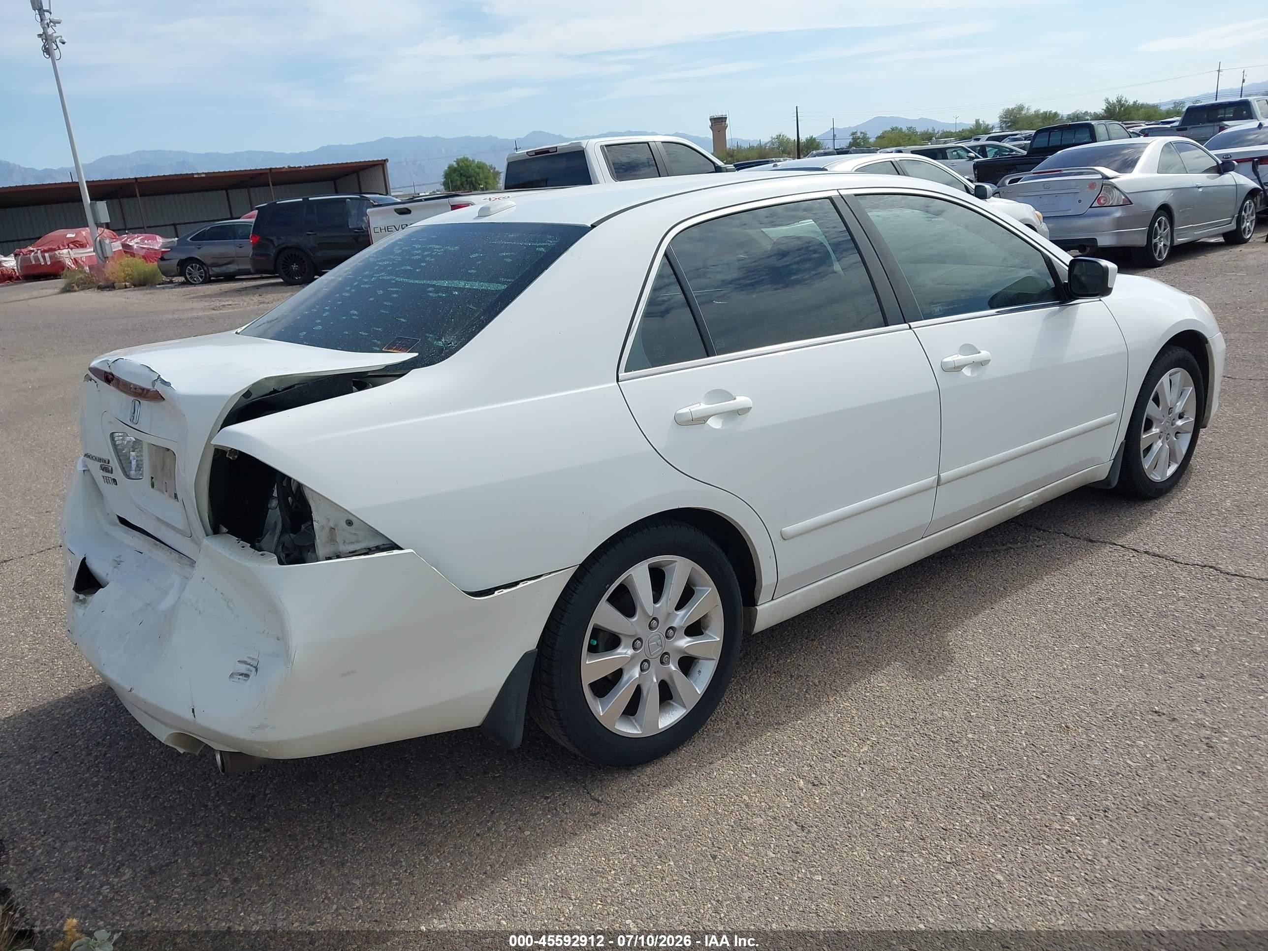 2006 Honda Accord 3.0 Ex White vin: 1HGCM66586A047093