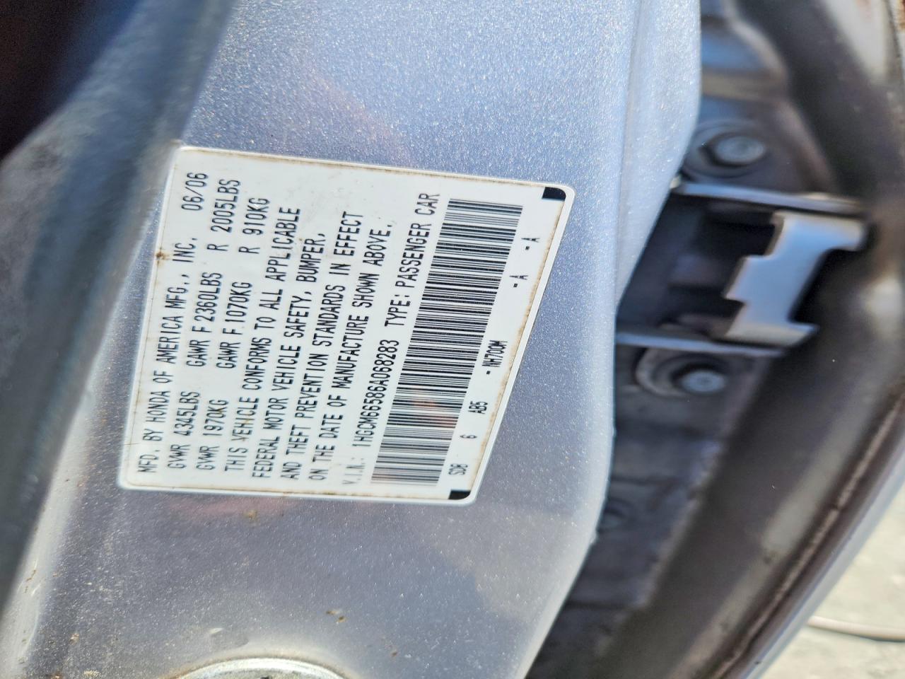 2006 Honda Accord Ex Silver vin: 1HGCM66586A068283