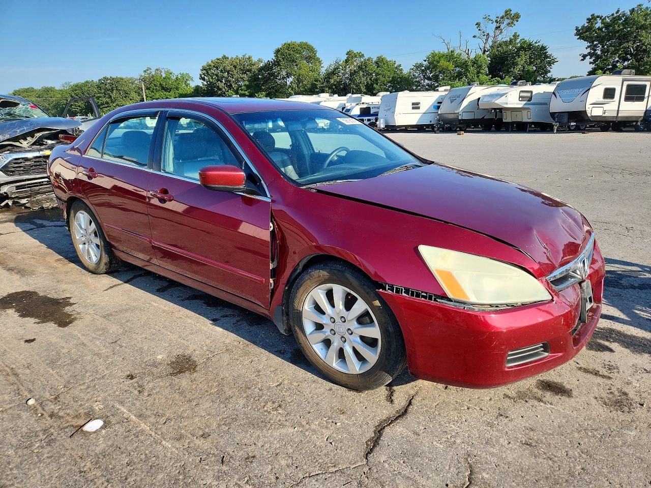 2006 Honda Accord Ex Red vin: 1HGCM66586A071135