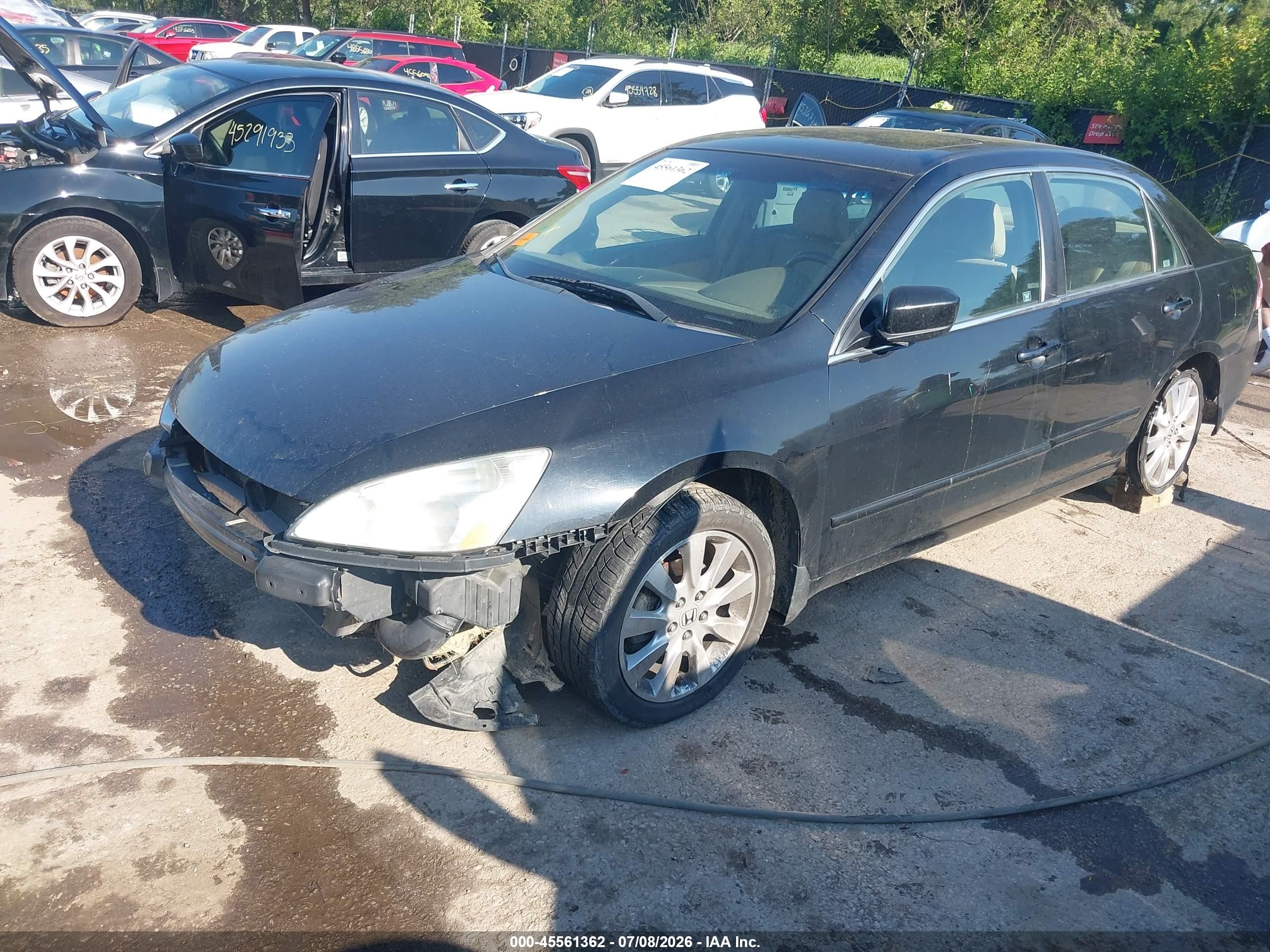 2007 Honda Accord 3.0 Ex Black vin: 1HGCM66587A014077