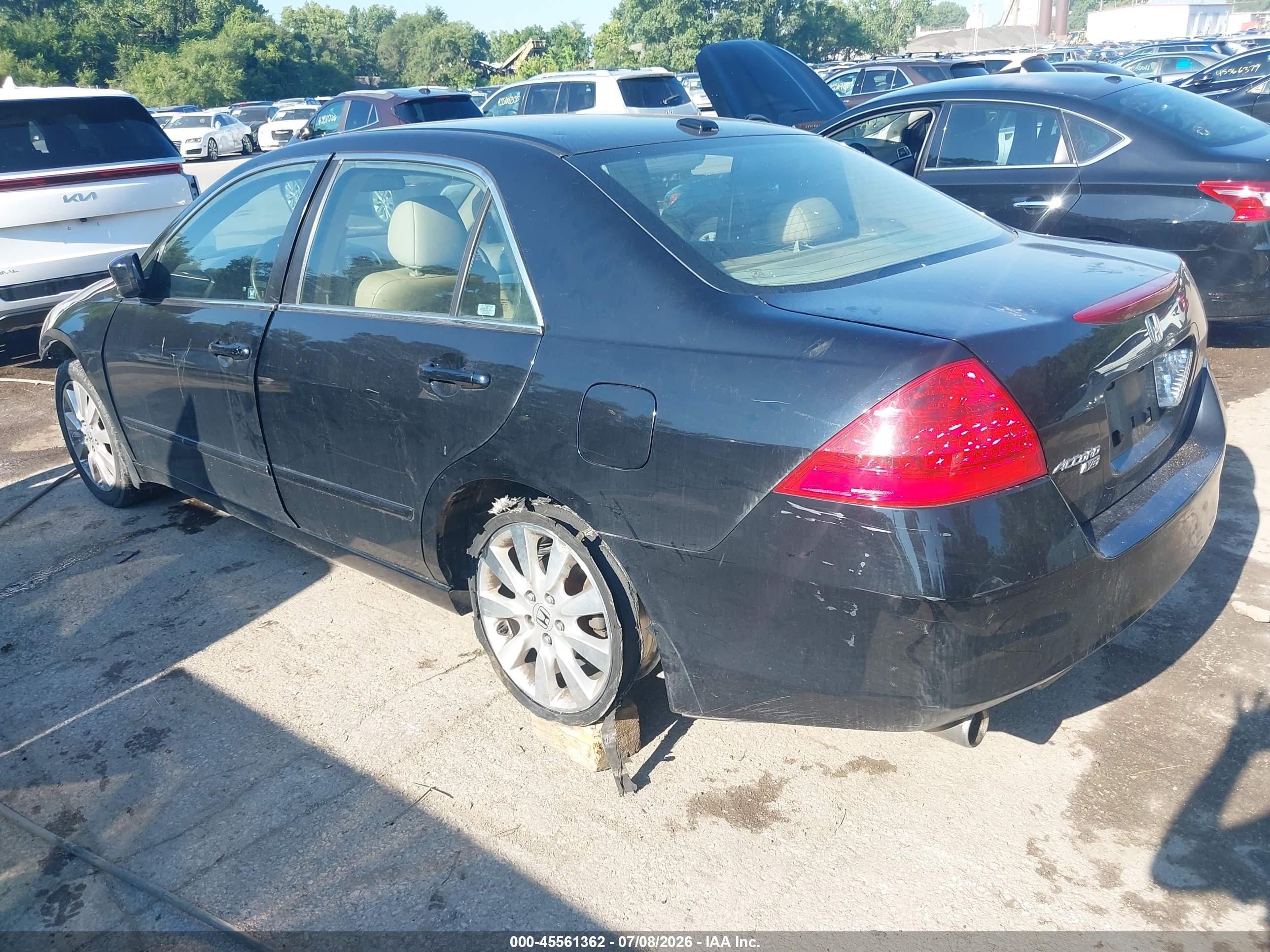 2007 Honda Accord 3.0 Ex Black vin: 1HGCM66587A014077