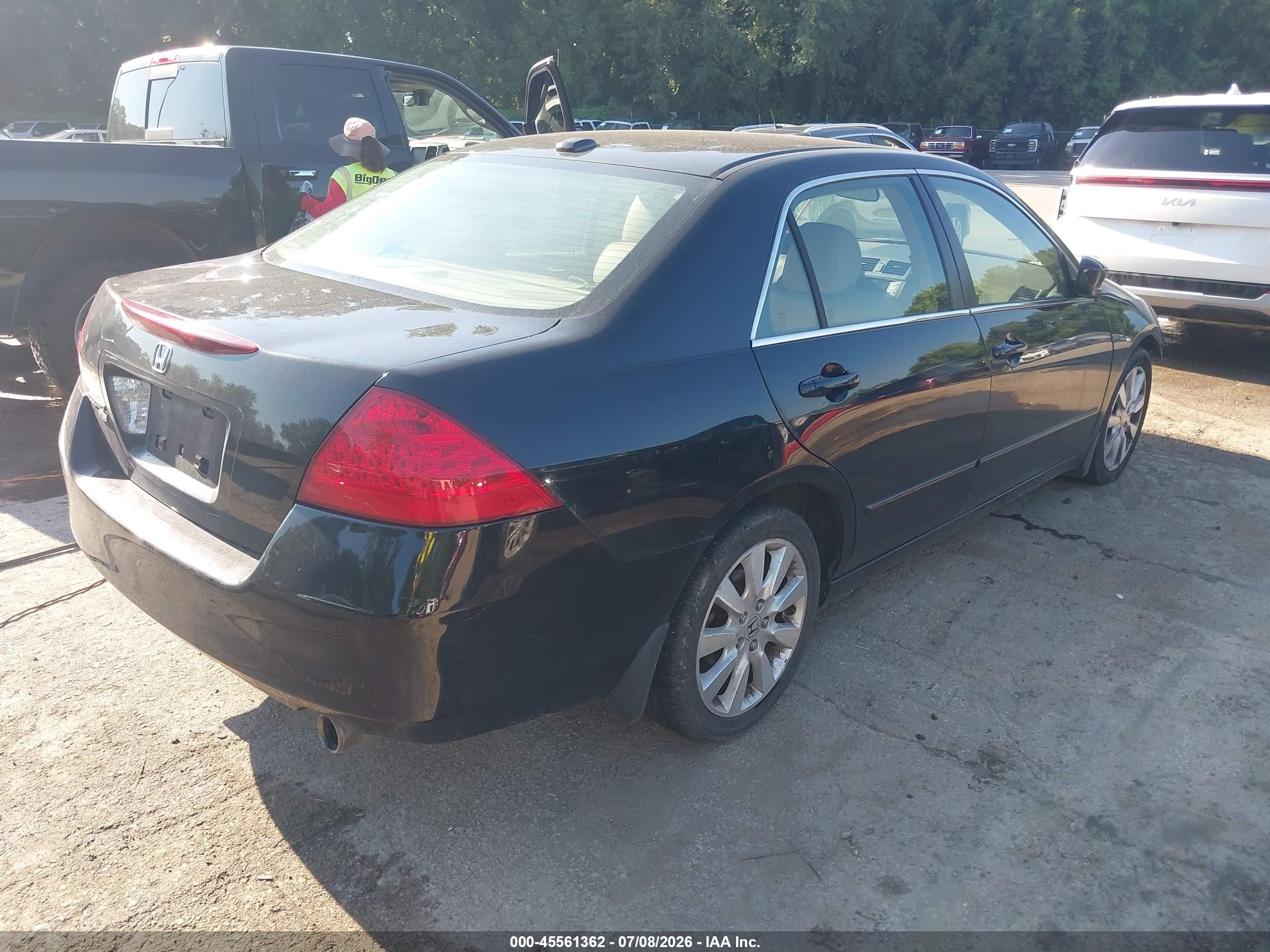 2007 Honda Accord 3.0 Ex Black vin: 1HGCM66587A014077