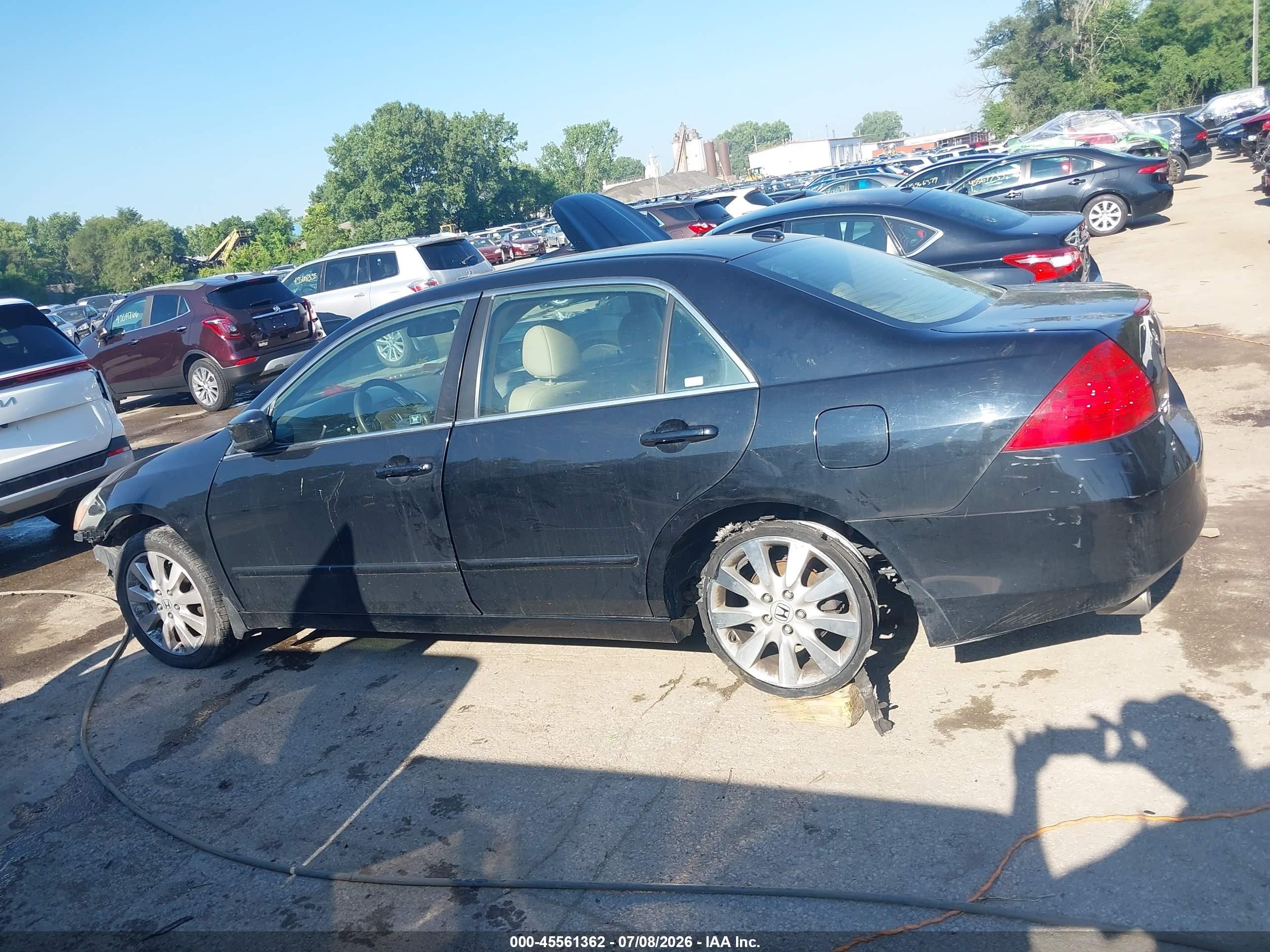 2007 Honda Accord 3.0 Ex Black vin: 1HGCM66587A014077