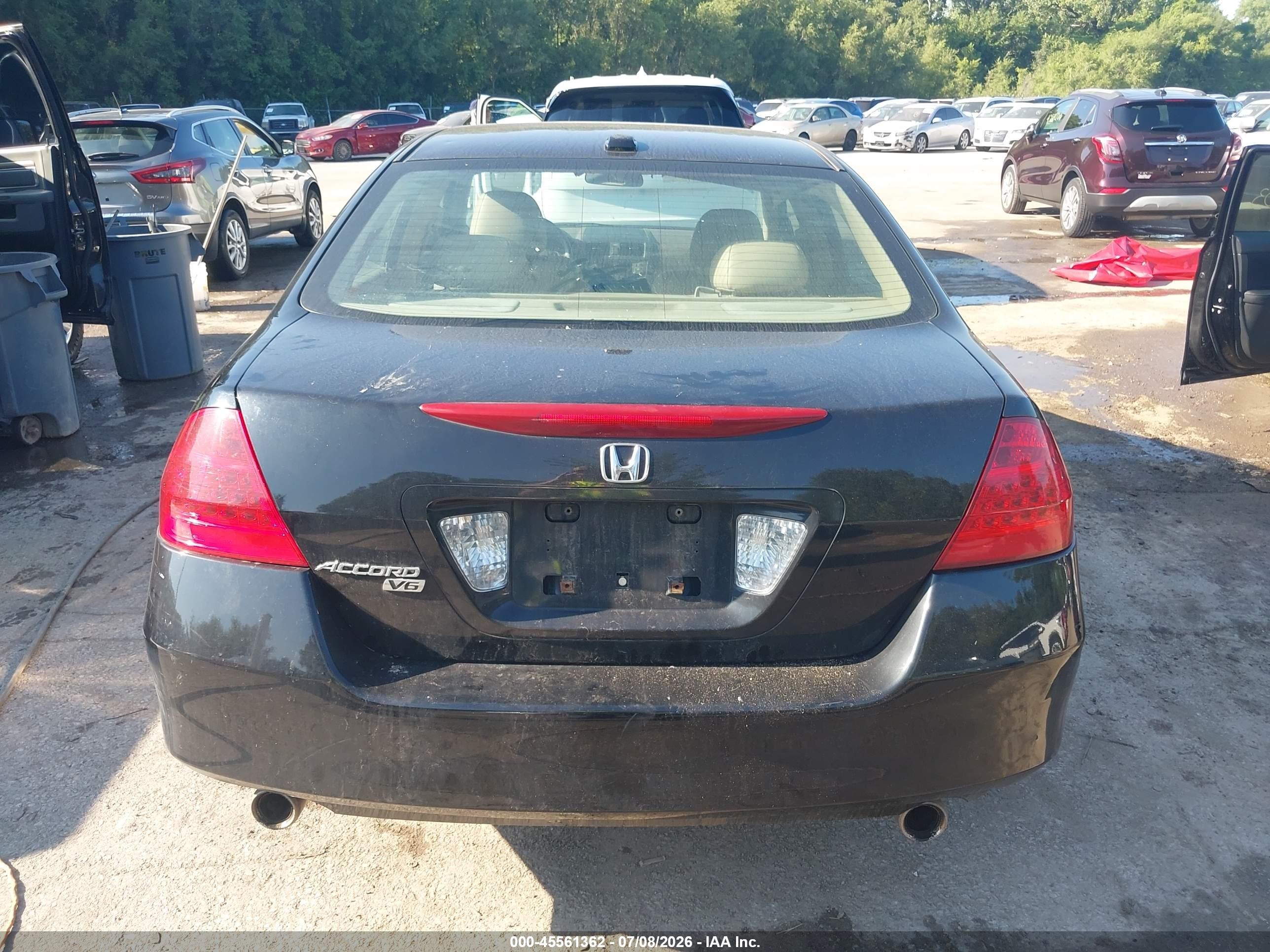 2007 Honda Accord 3.0 Ex Black vin: 1HGCM66587A014077