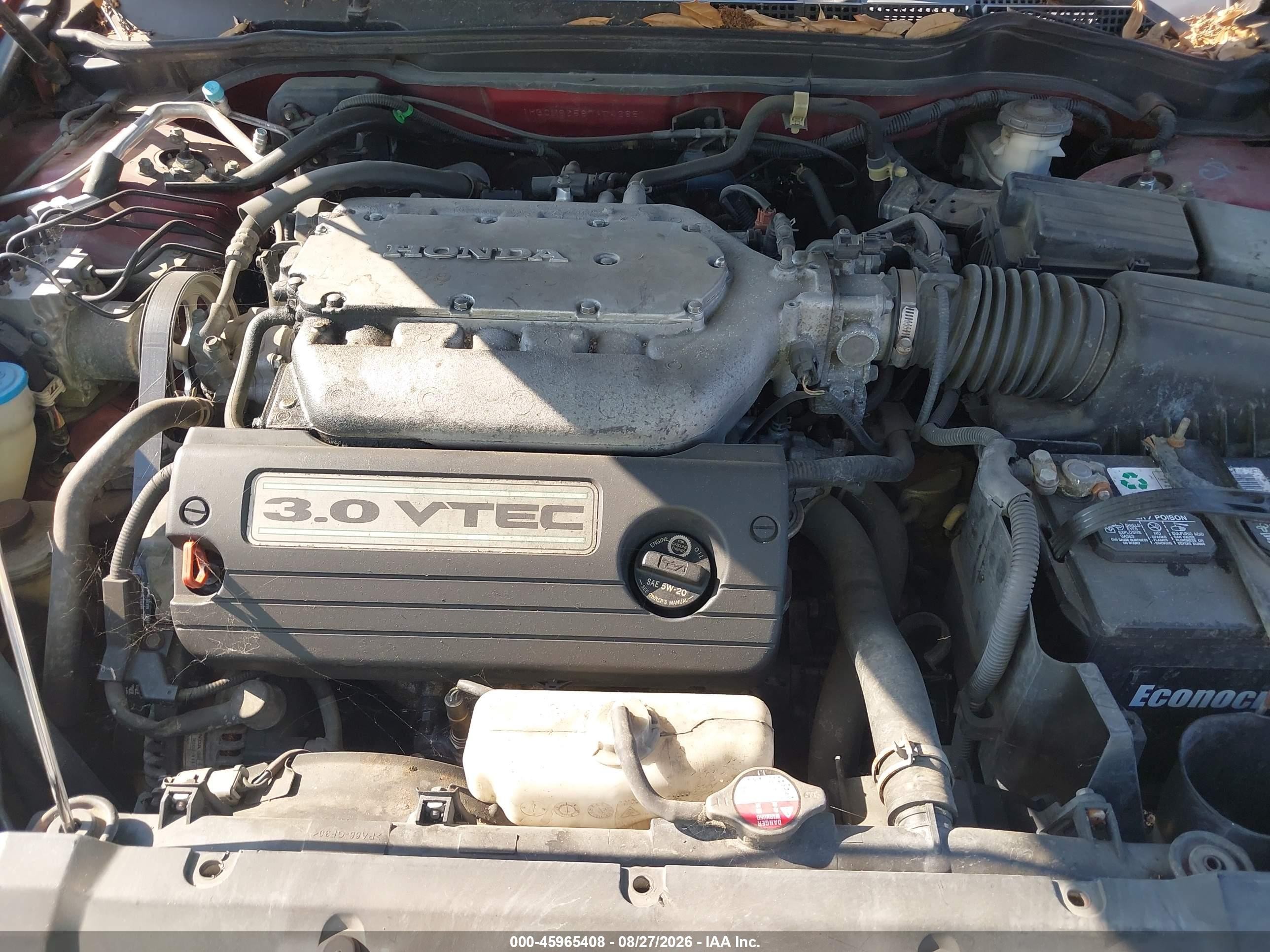 2007 Honda Accord 3.0 Ex Red vin: 1HGCM66587A042851