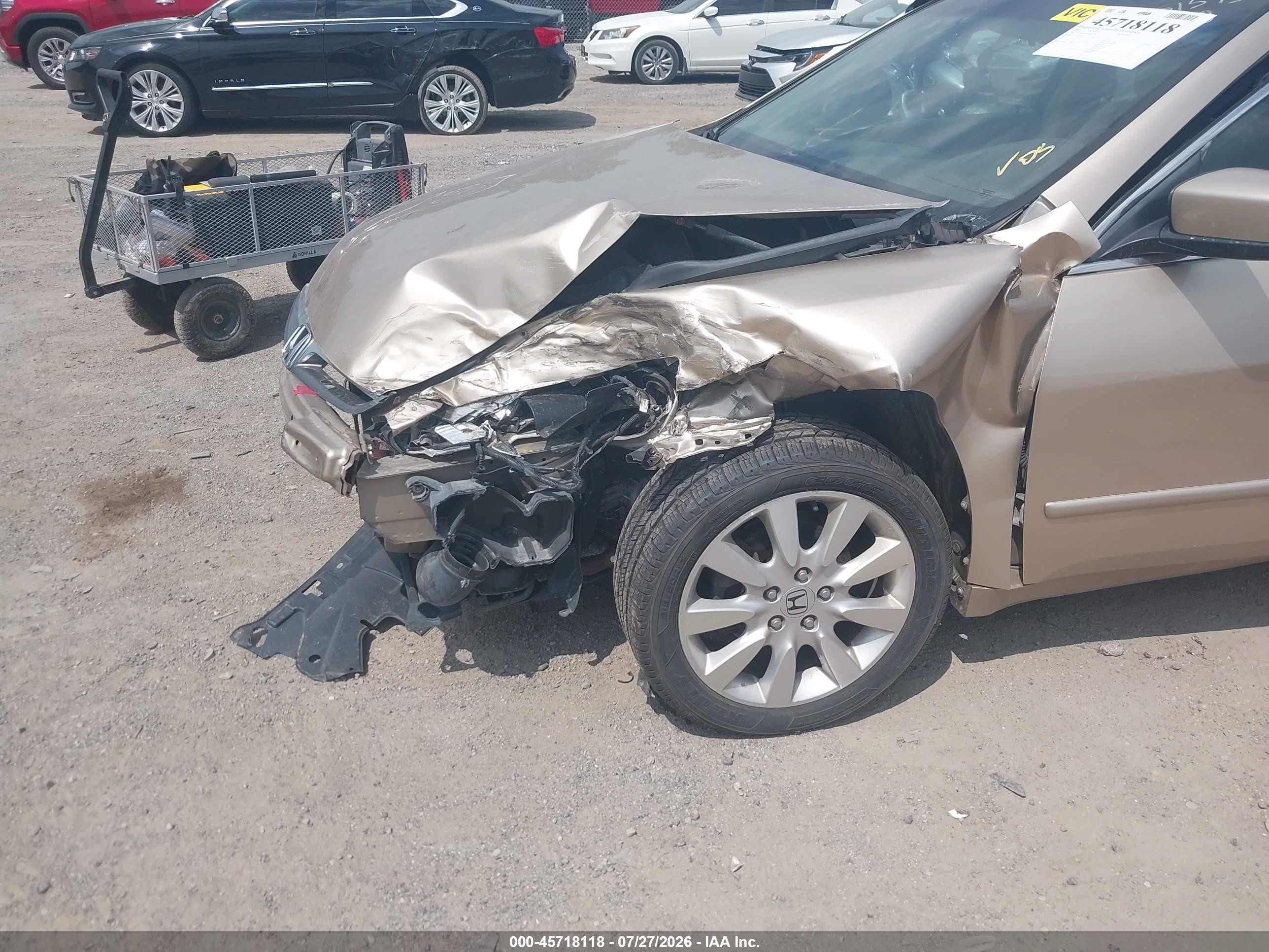 2007 Honda Accord 3.0 Ex Золотой vin: 1HGCM66587A046530