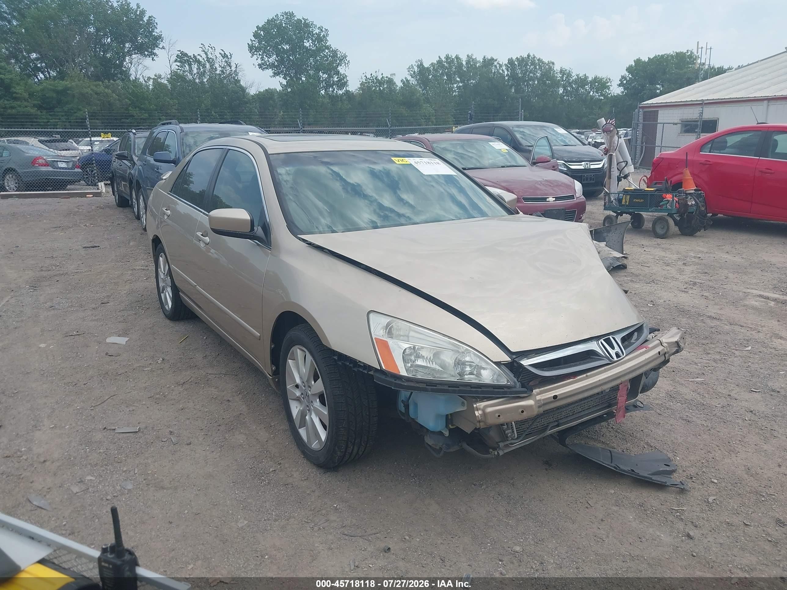 2007 Honda Accord 3.0 Ex Gold vin: 1HGCM66587A046530